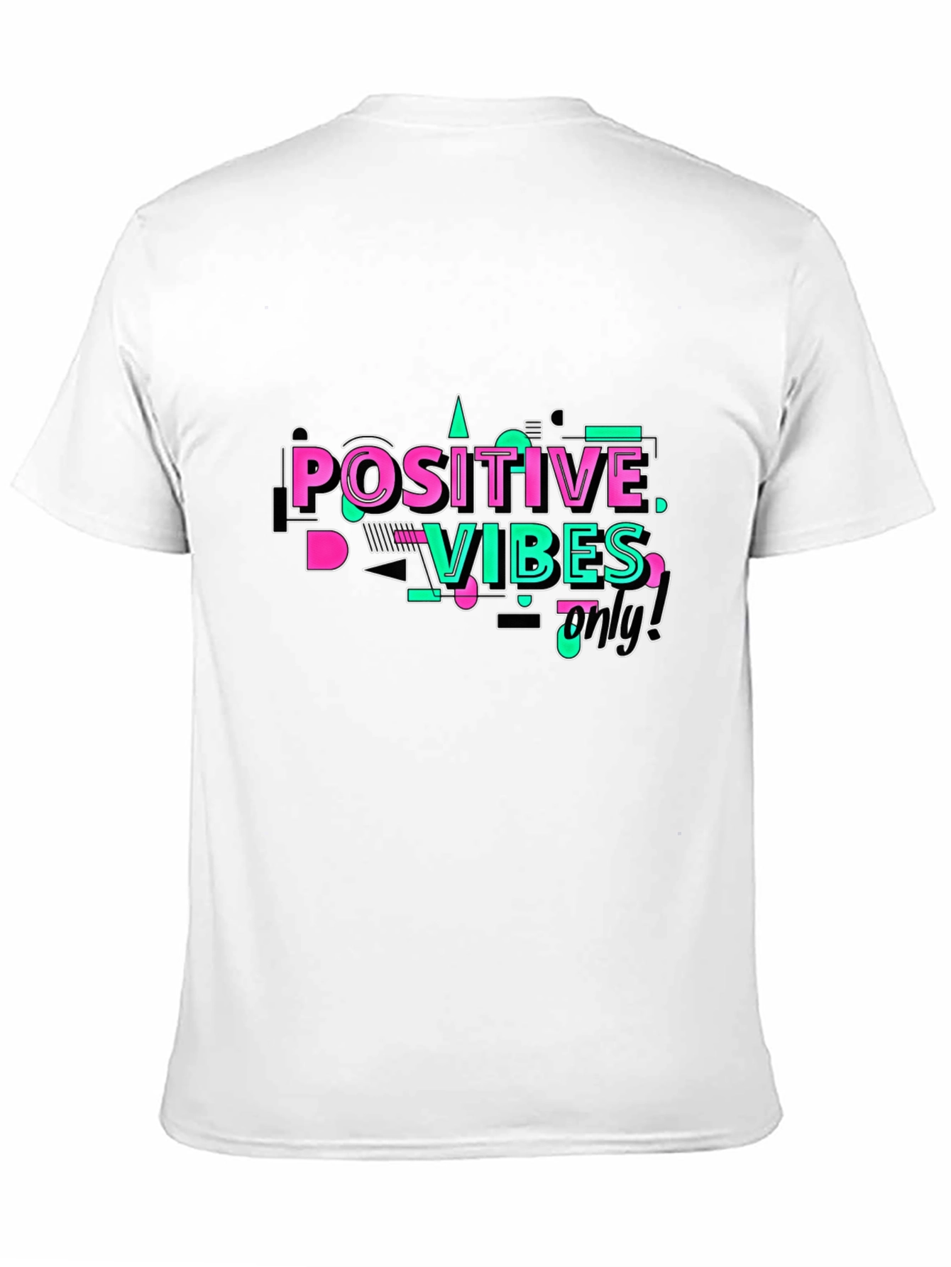 Black Positive Vibes Only Graphic T-Shirt view 11