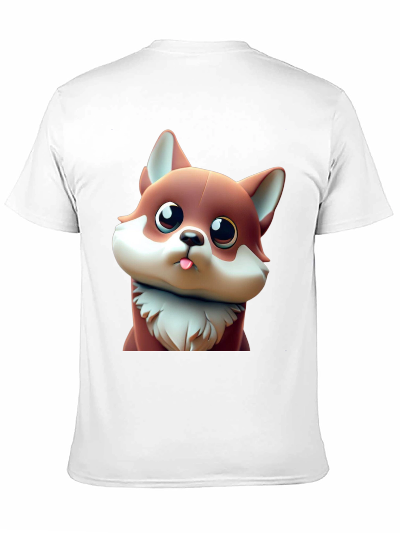 Black Cute Cartoon Fox Black T-Shirt view 11