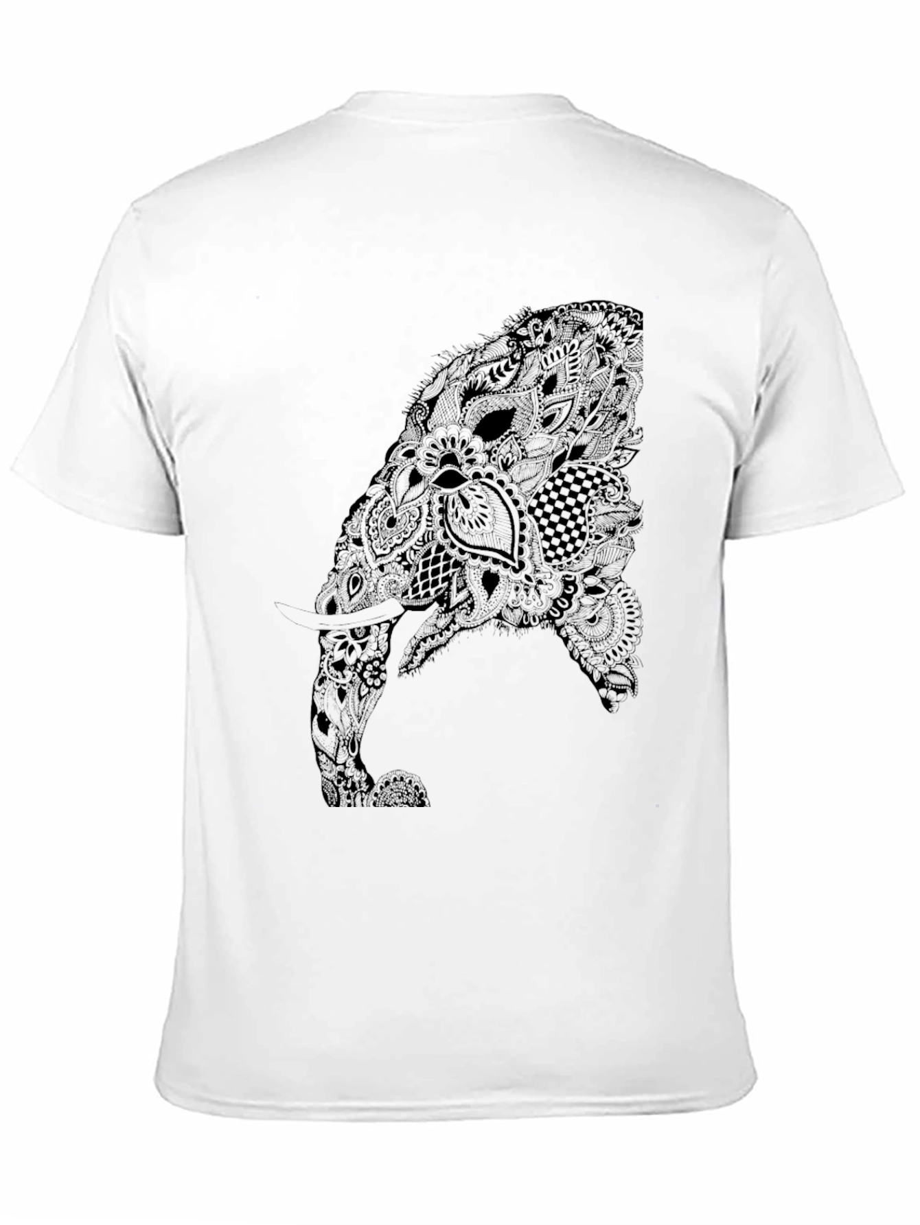 Black Abstract Elephant Graphic Black T-Shirt view 11