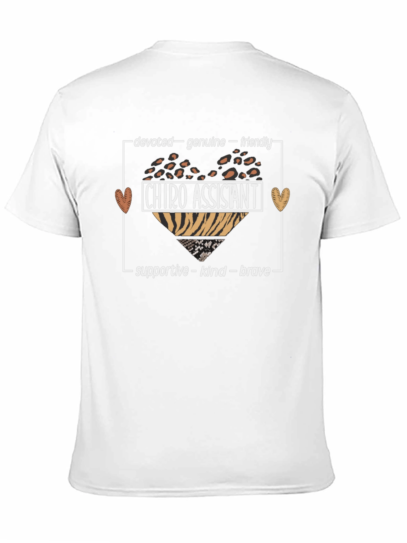 Black Chiropractor Assistant Animal Print Heart T-Shirt view 11