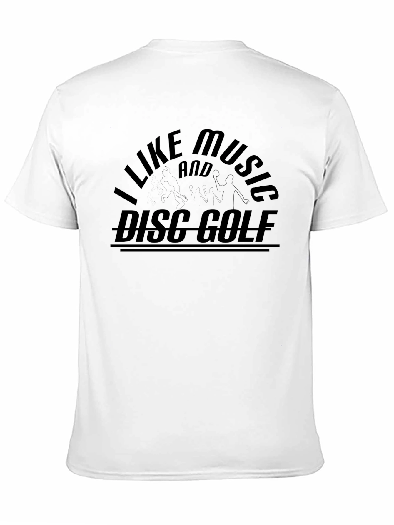 Black I Like Music and Disc Golf T-Shirt view 11