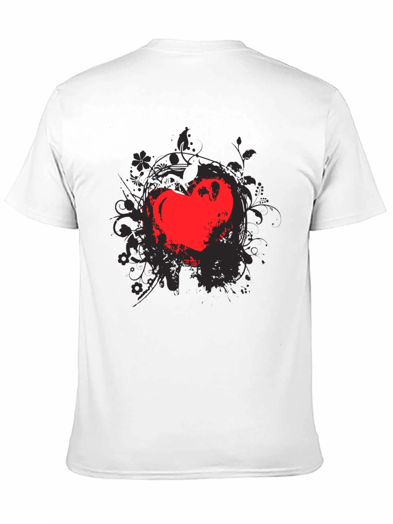 Black Heart Grunge Tee - Men's Black Graphic T-Shirt view 11