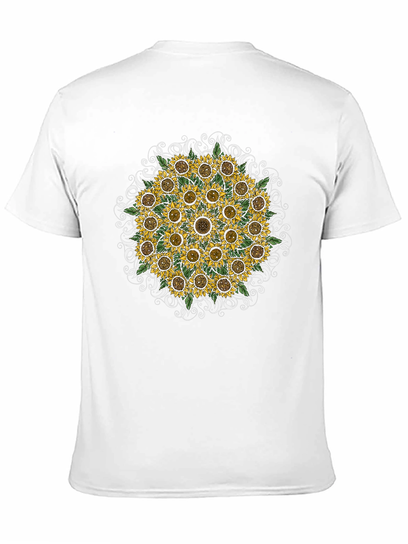 Black Sunflower Mandala Graphic Tee - Black view 11