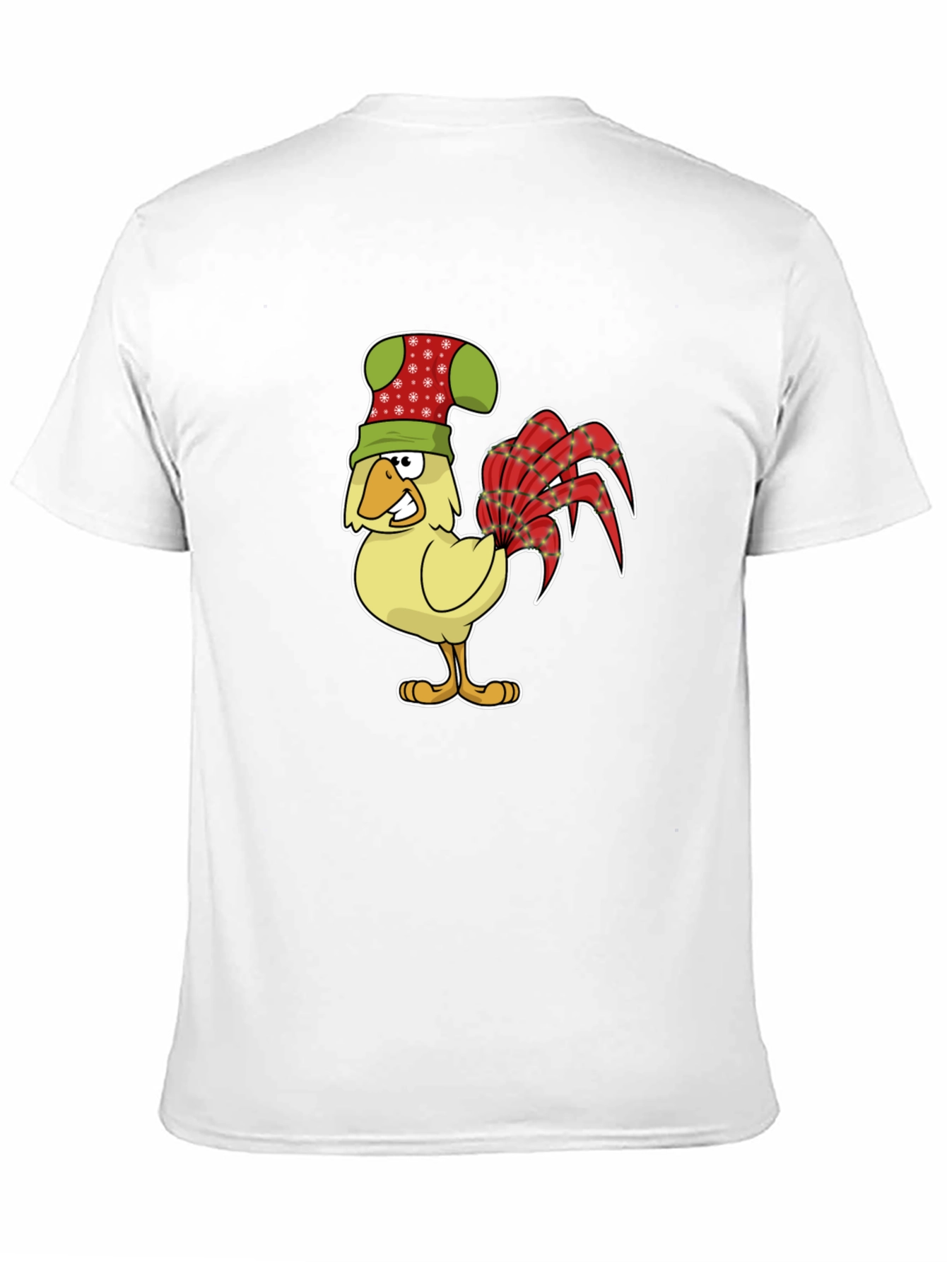 Black Festive Rooster Graphic Tee - Novelty Chicken Shirt view 11