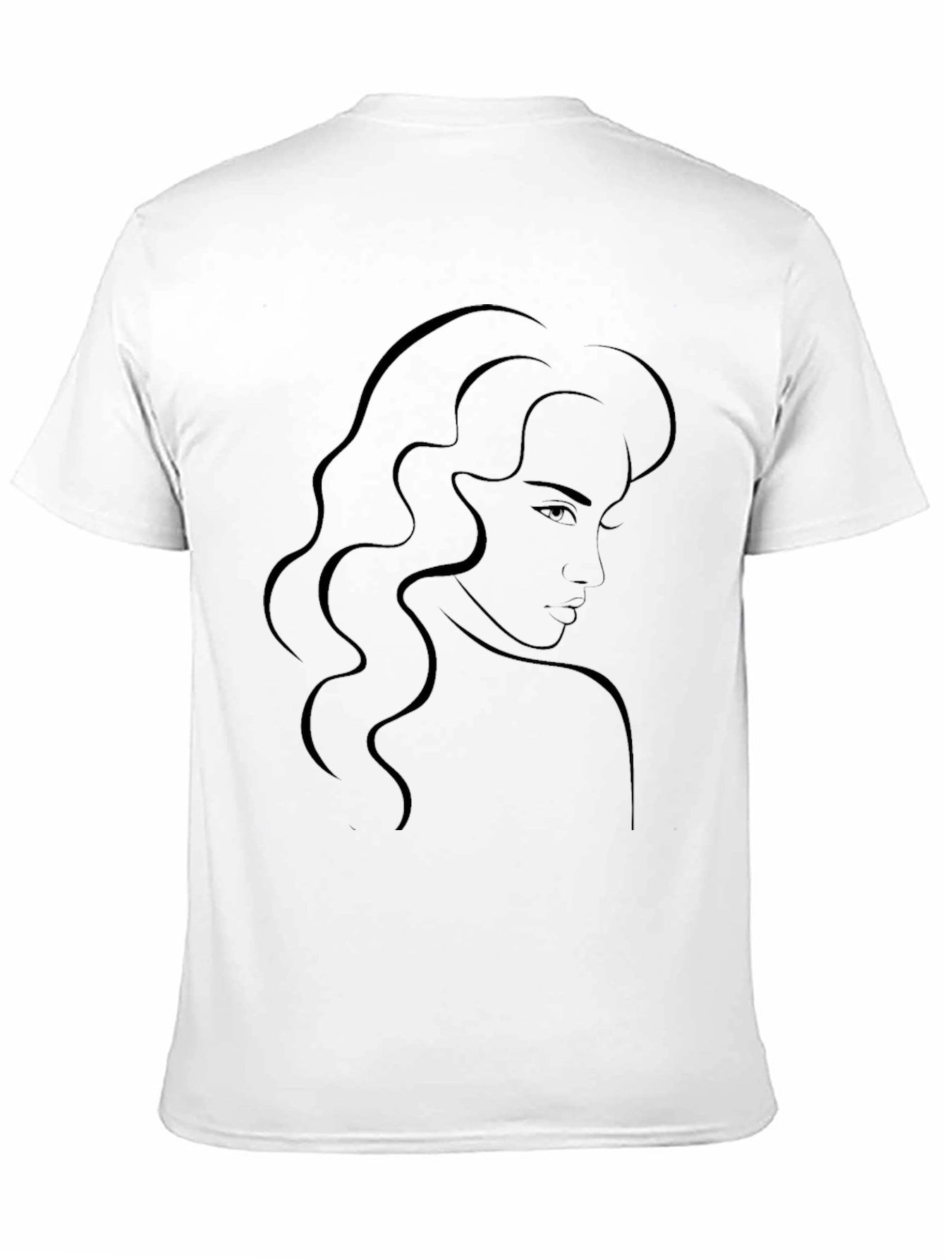 Black Minimalist Woman Portrait Black T-Shirt view 11