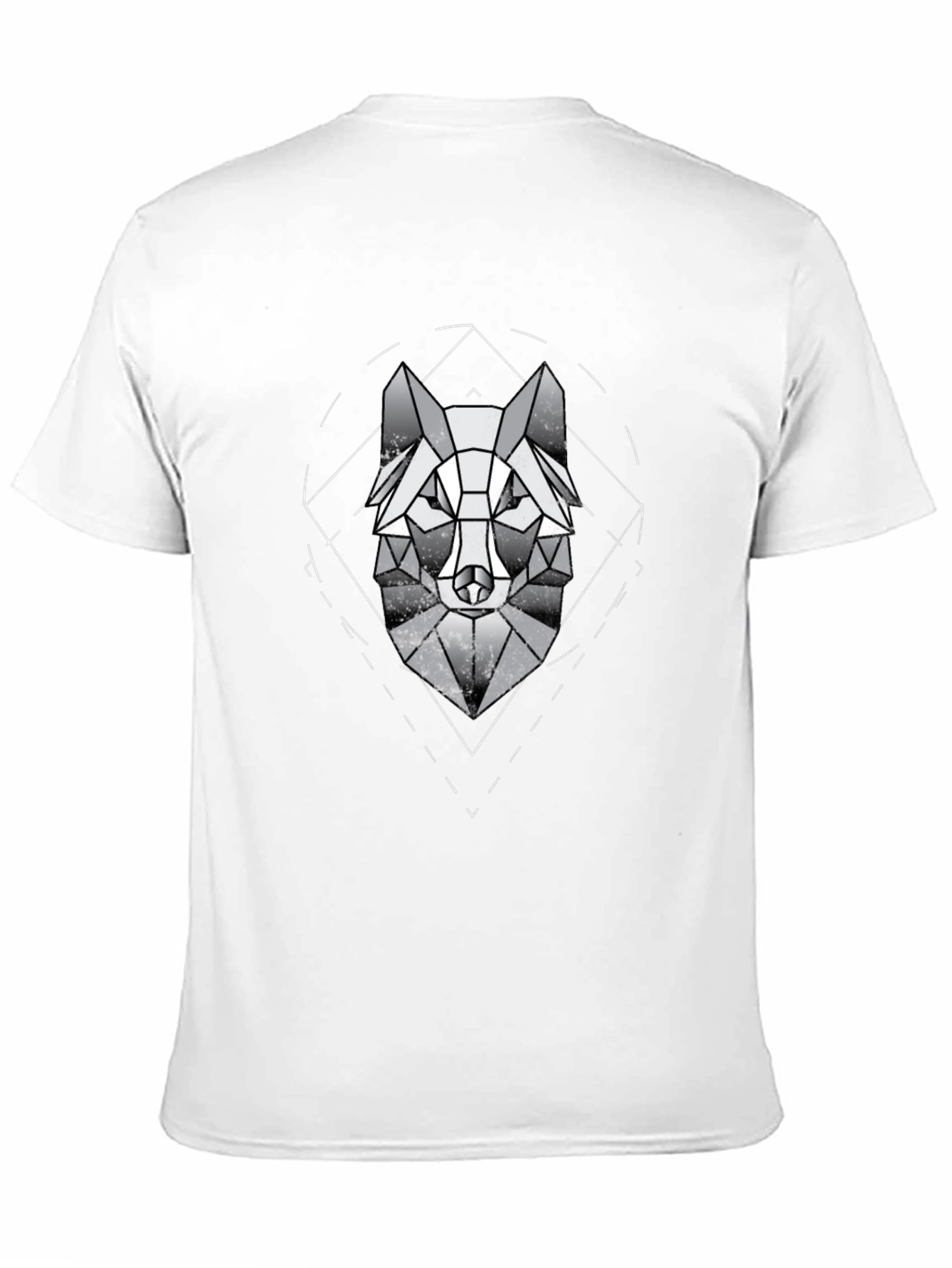 Black Geometric Wolf Graphic Tee - Modern Menswear view 11