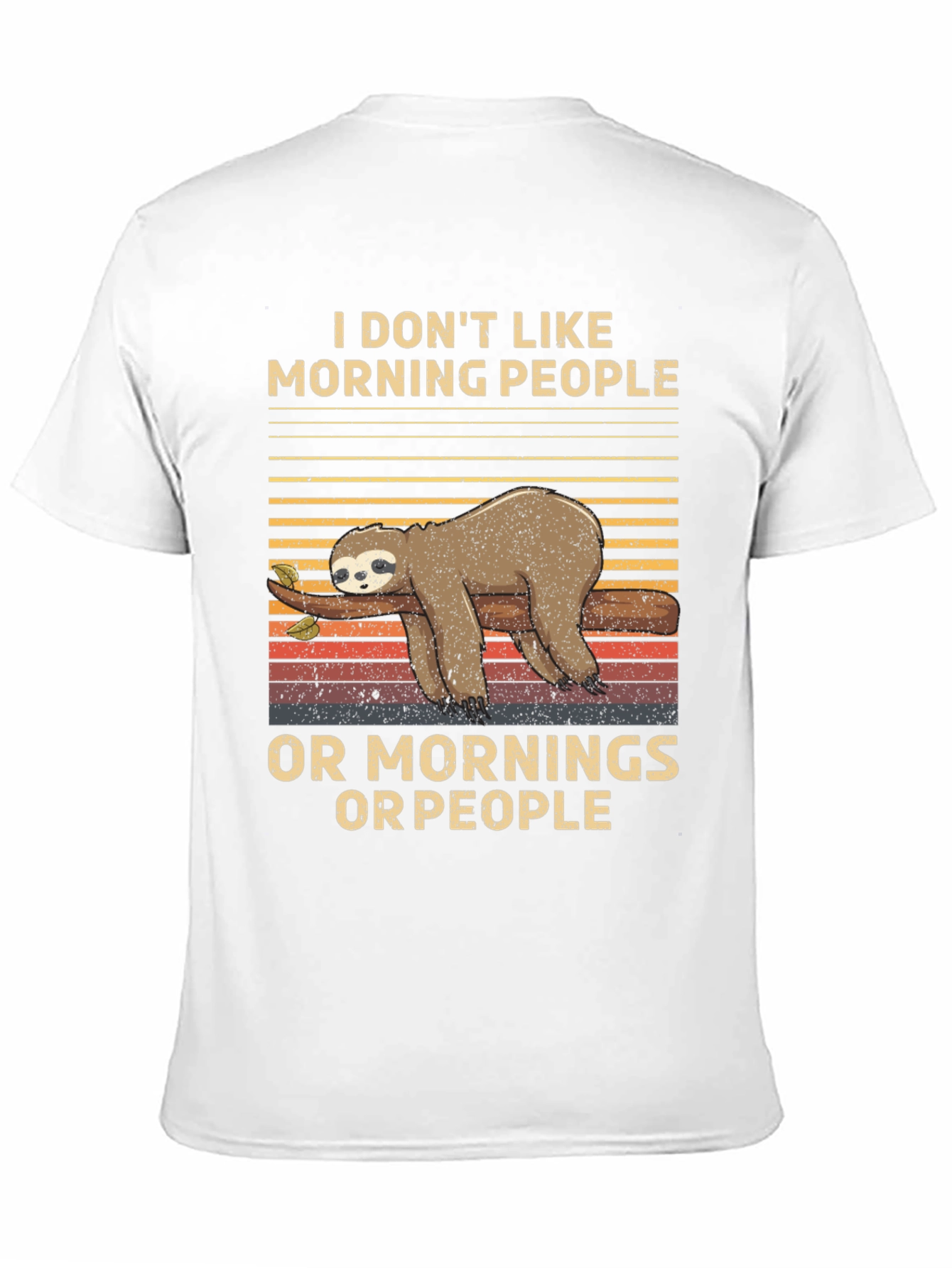 Black Funny Sloth T-Shirt: I Don't Like Morning People view 11