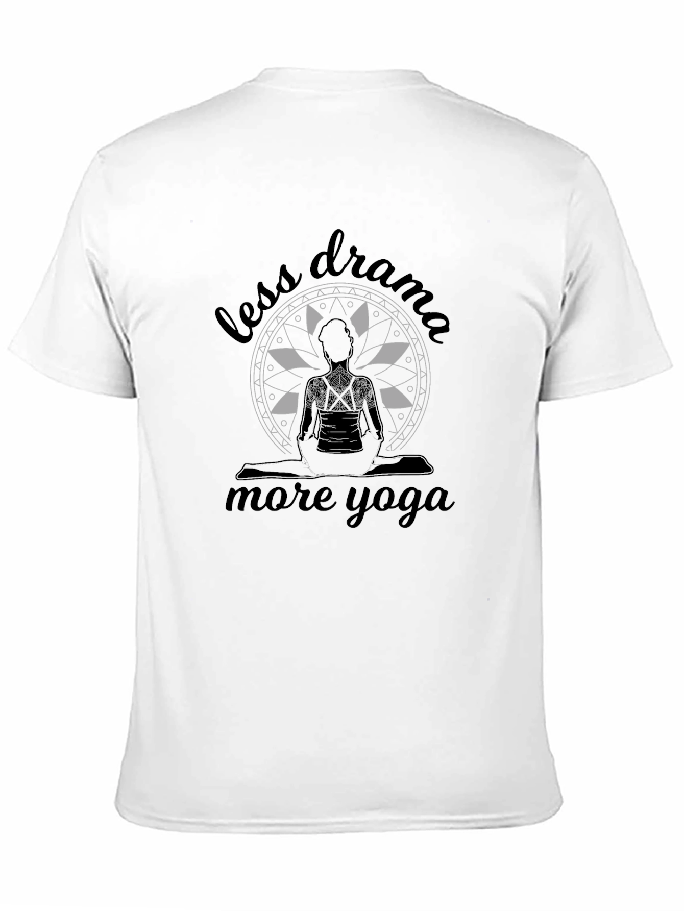 Black Less Drama More Yoga T-Shirt - Relaxed Fit view 11
