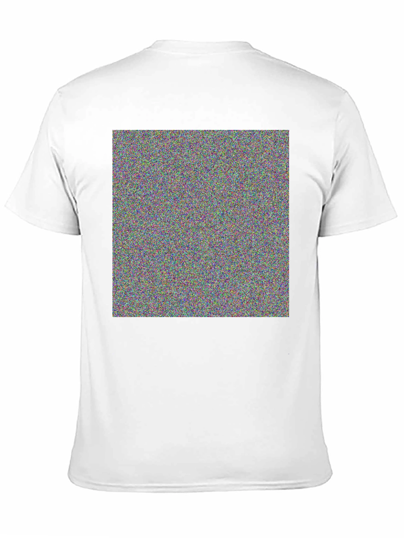 Black Men's Black T-Shirt with Colorful Geometric Design view 11