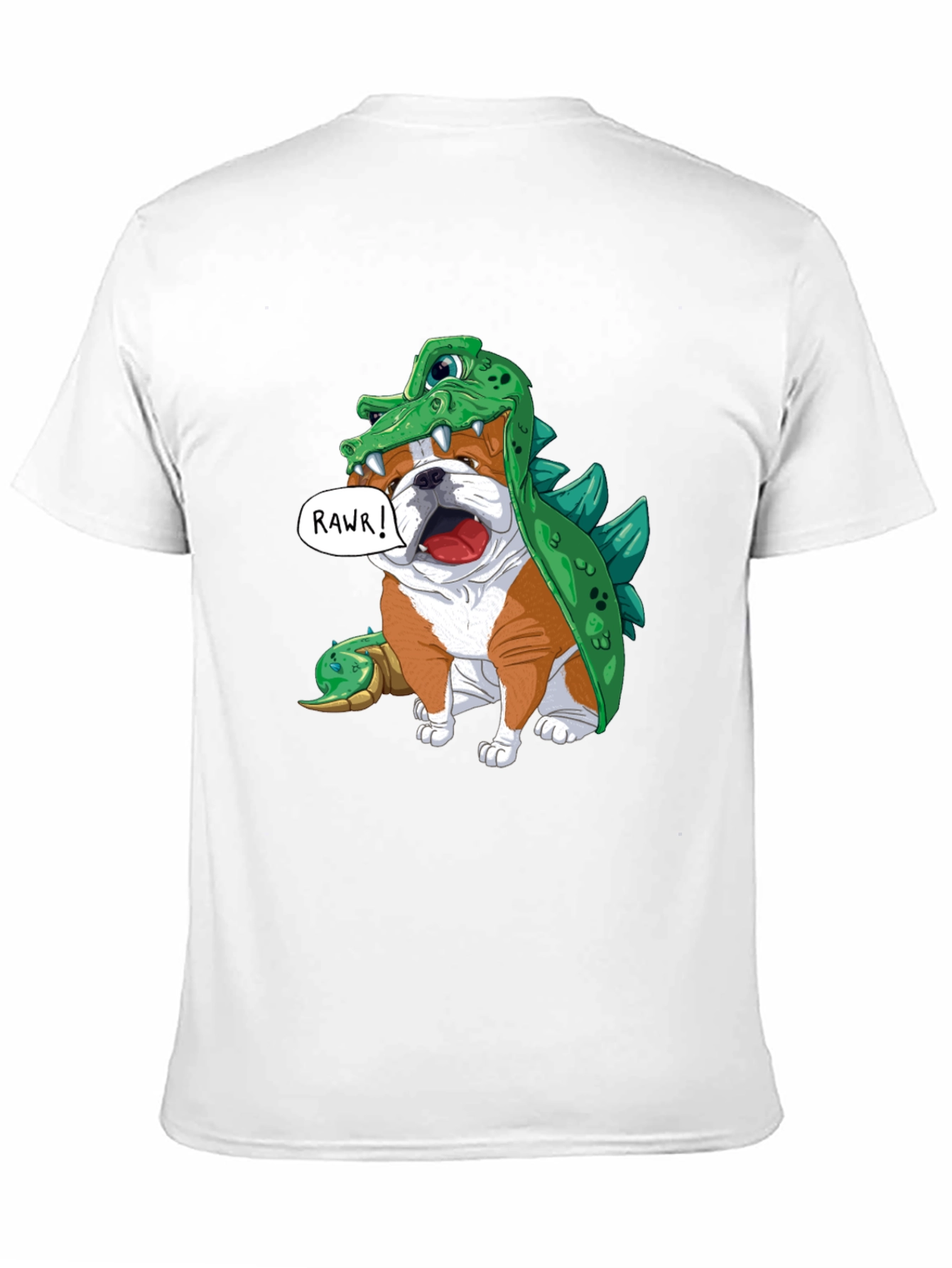 Black Bulldog in Crocodile Costume T-Shirt view 11