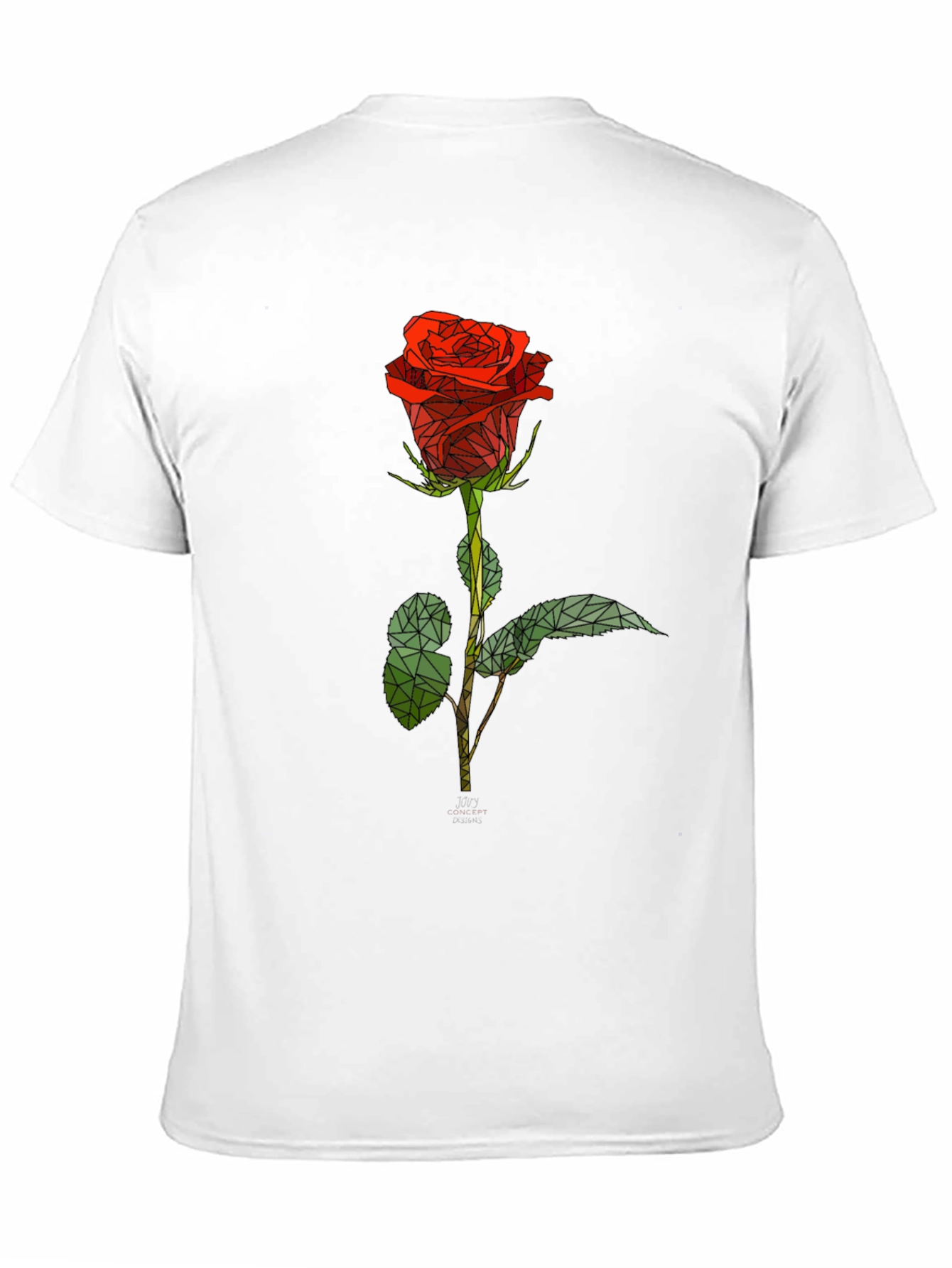 Black Geometric Rose Graphic Tee - Stylish Black T-Shirt view 11