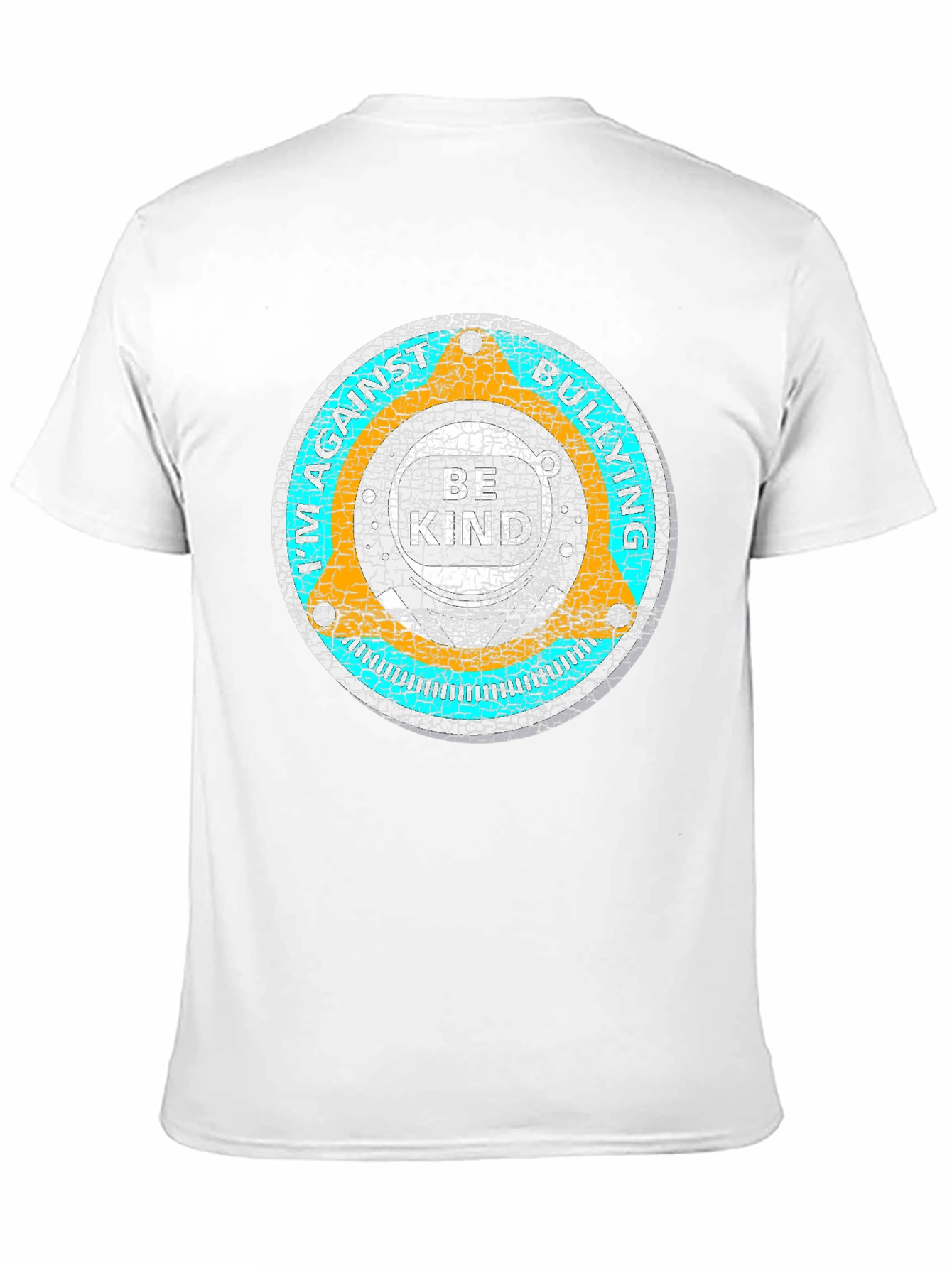 Black Distressed Circle Graphic Tee - Soft Black Cotton Casual Shirt view 11