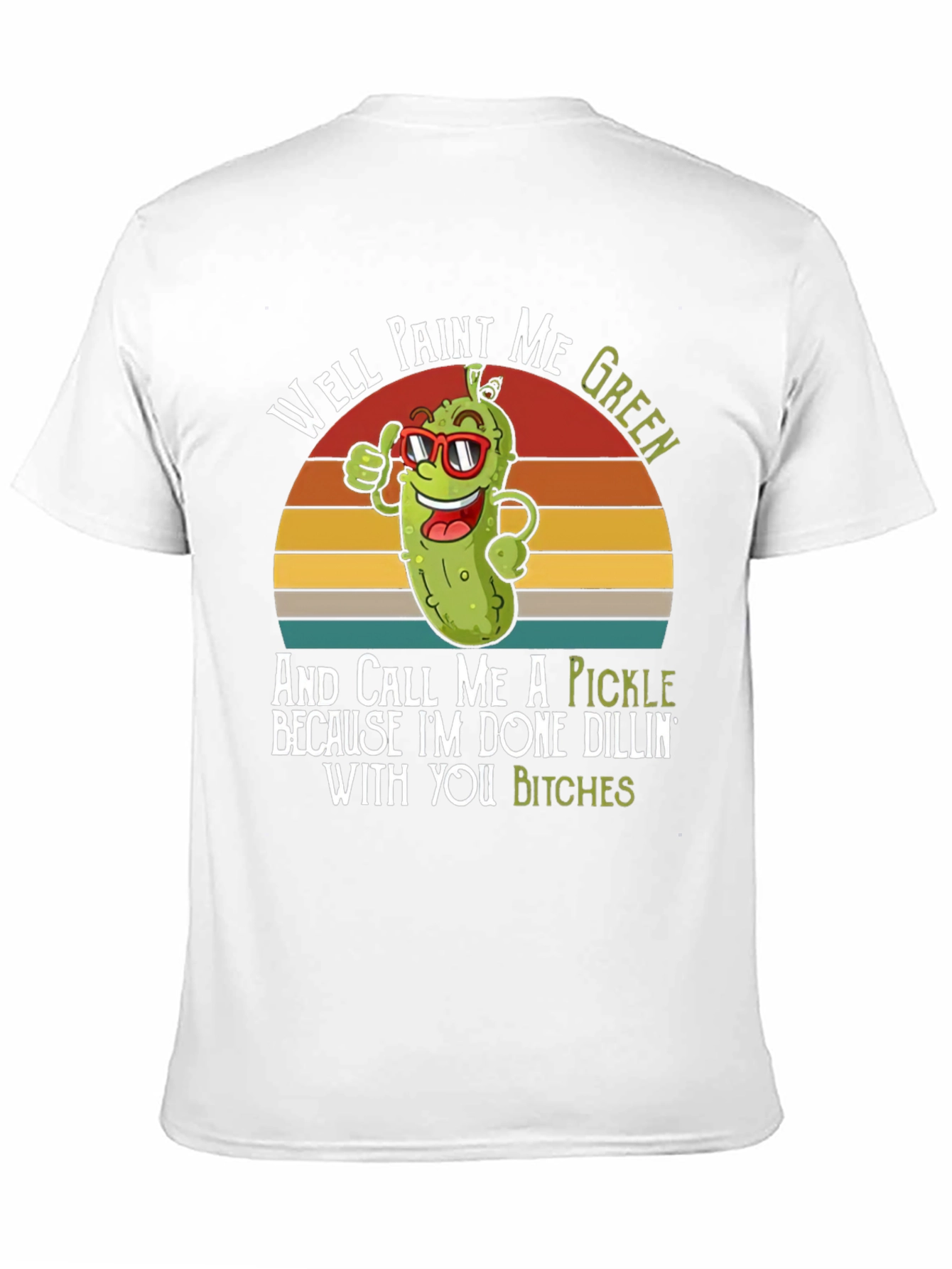 Black Well Paint Me Green Pickle Funny T-Shirt view 11