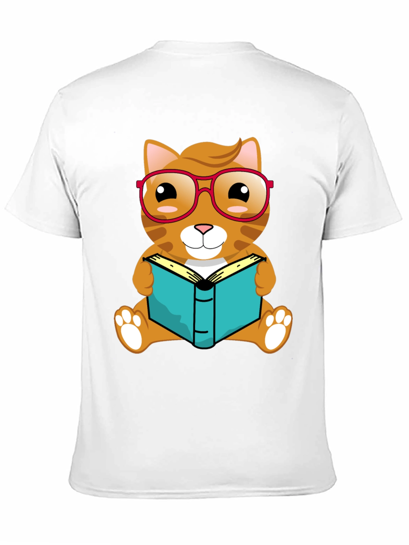 Black Bookworm Cat T-Shirt view 11