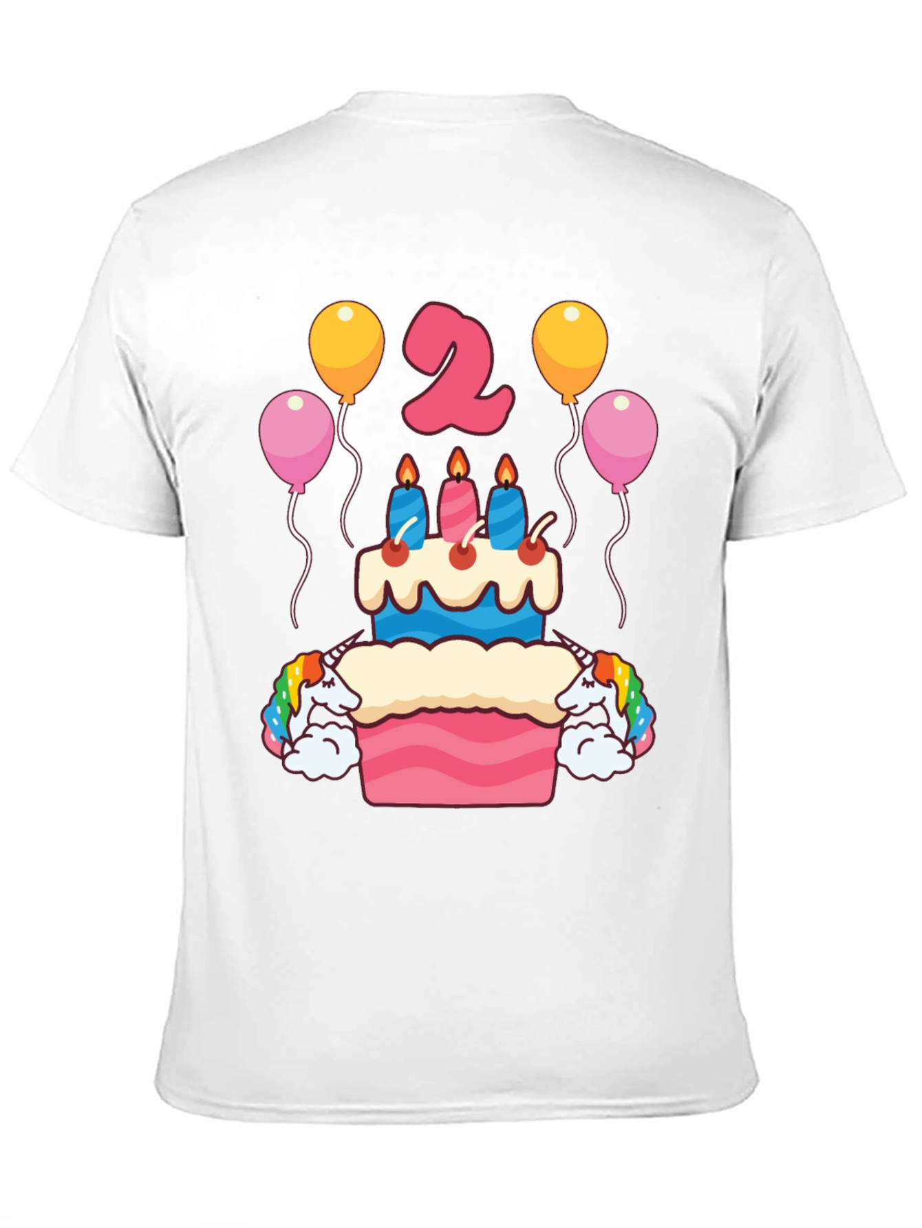 Black Unicorn 2nd Birthday Party T-Shirt view 11