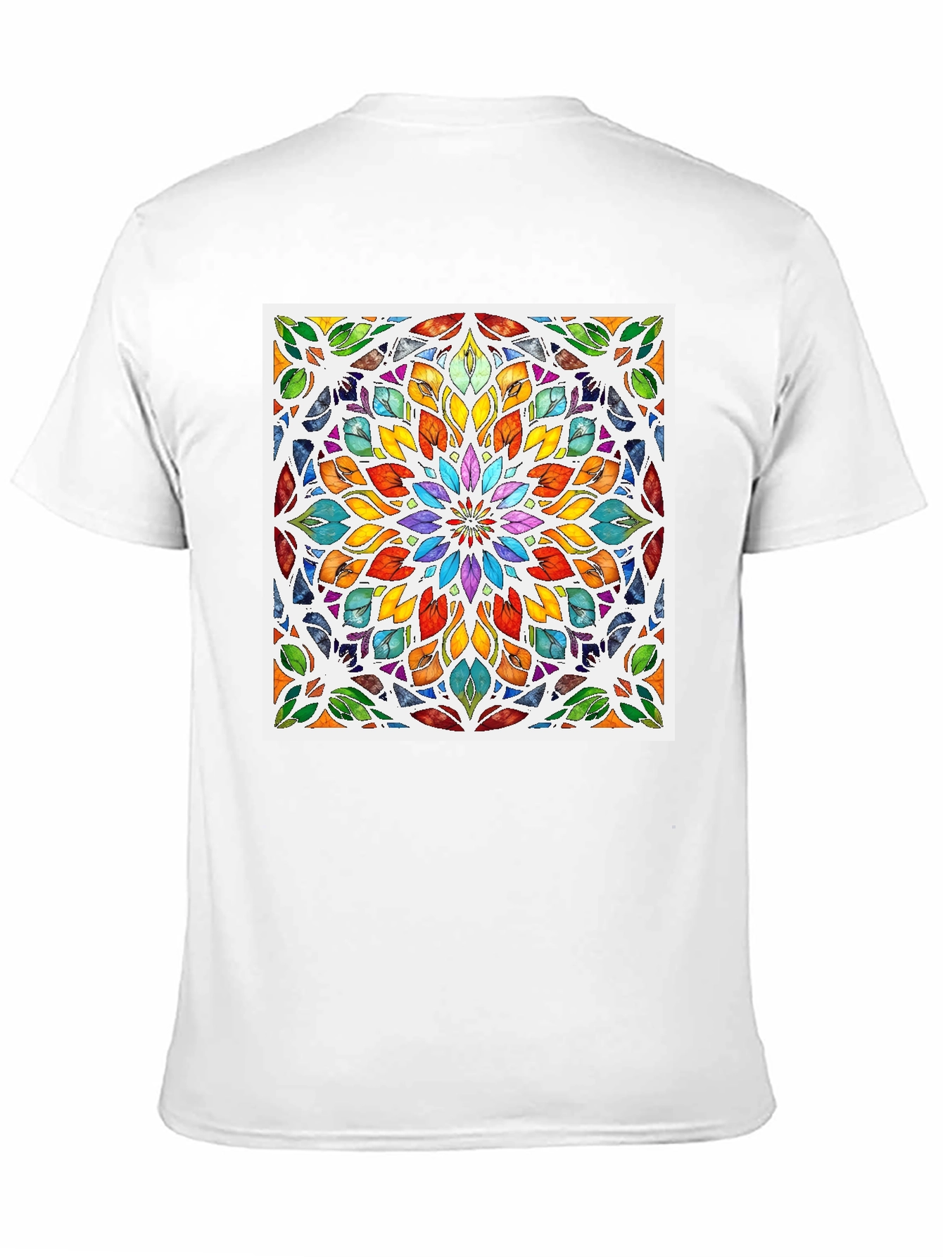 Black Colorful Mandala Graphic Black T-Shirt view 11