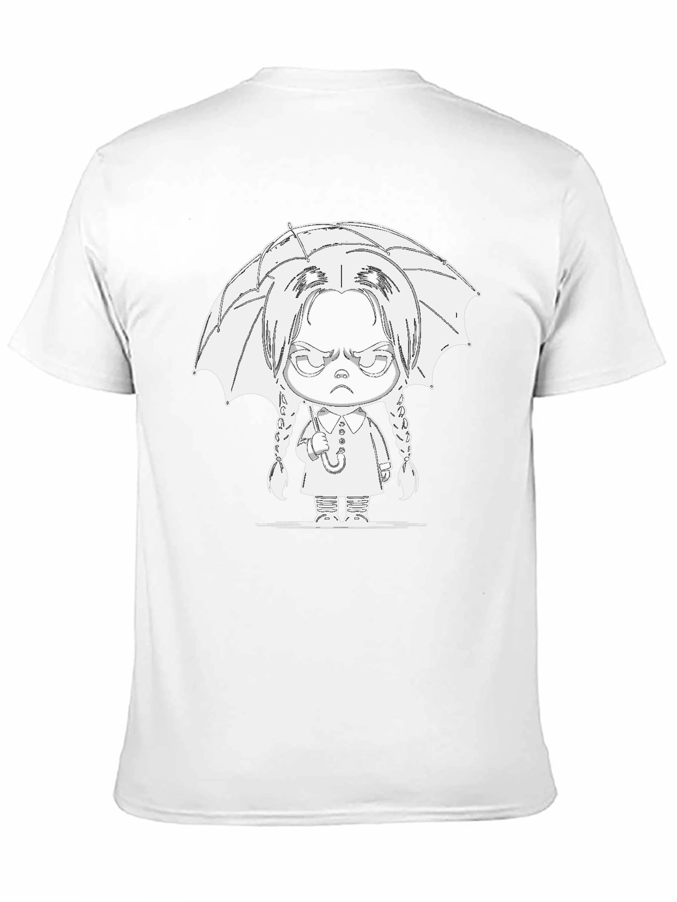 Black Wednesday Addams Umbrella T-Shirt - Goth Style view 11