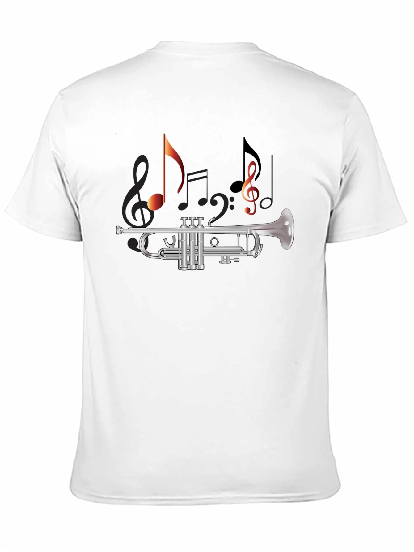Black Musical Trumpet T-Shirt - Black Cotton Tee view 11