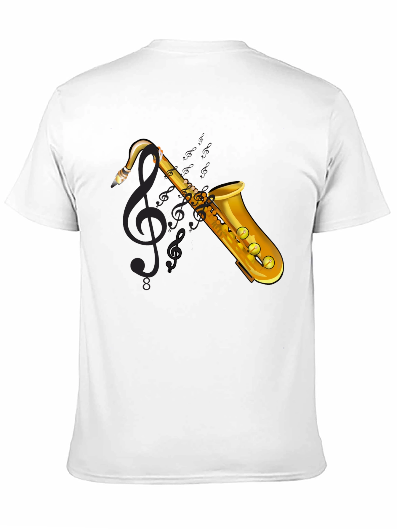 Black Saxophone Graphic Tee - Music Lover's T-Shirt view 11