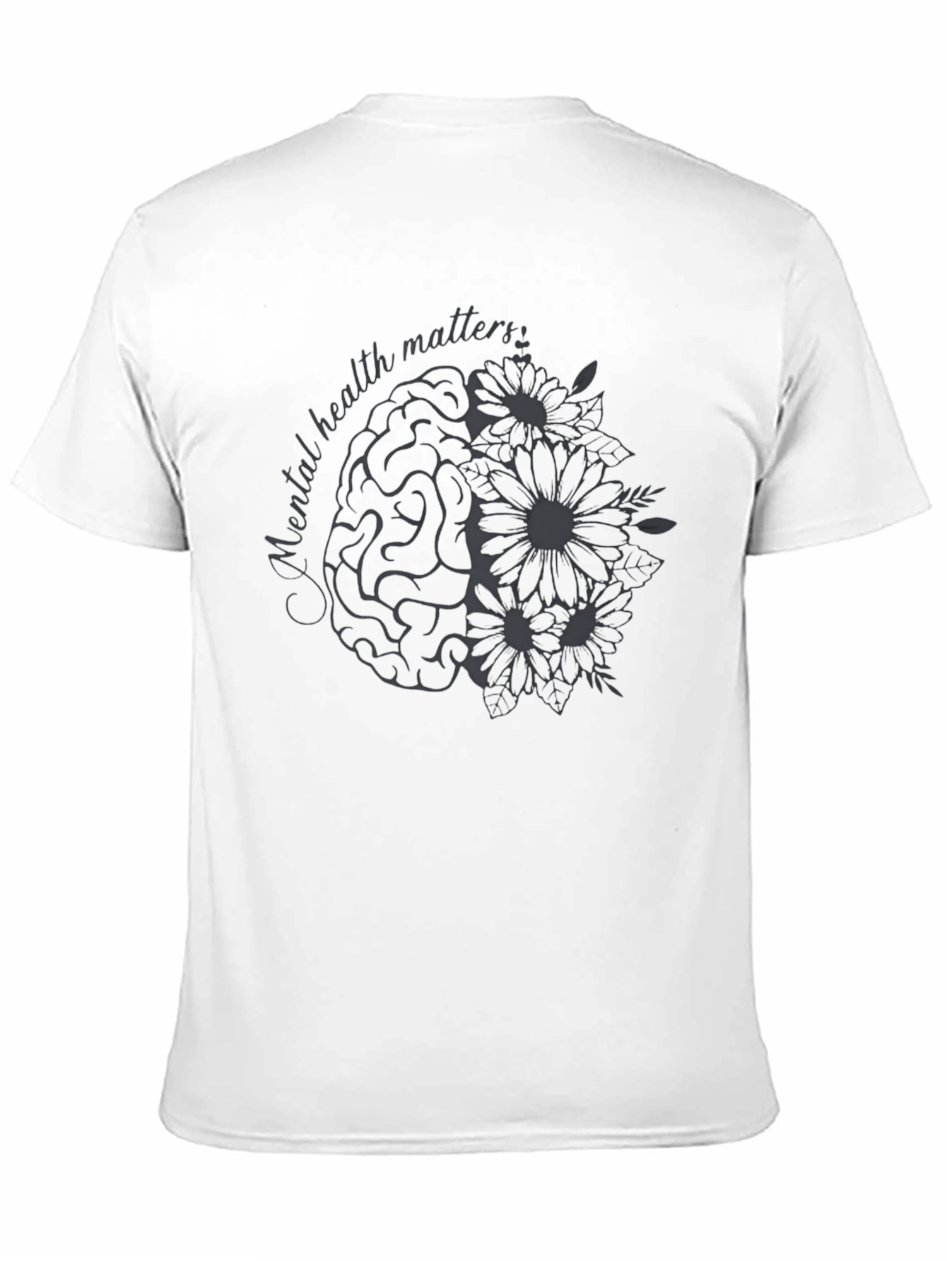 Black Mental Health Matters Graphic Tee - Black Cotton T-Shirt view 11