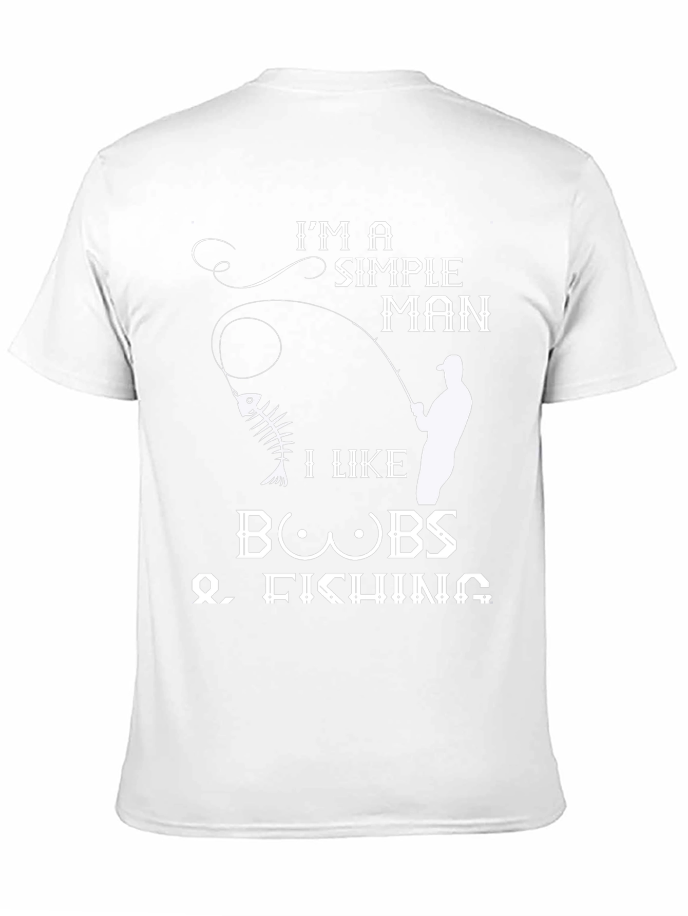 Black Simple Man Boobs Fishing Black Graphic Tee view 11