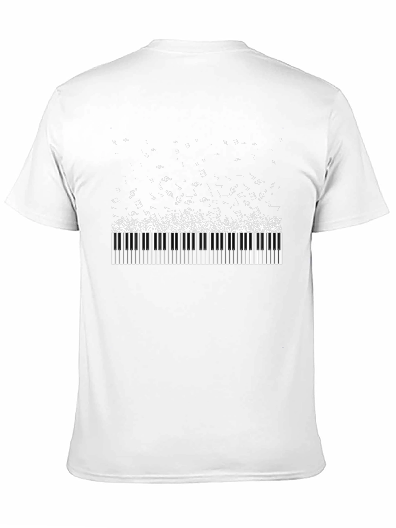 Black Musical Keyboard Notes Graphic Tee view 11