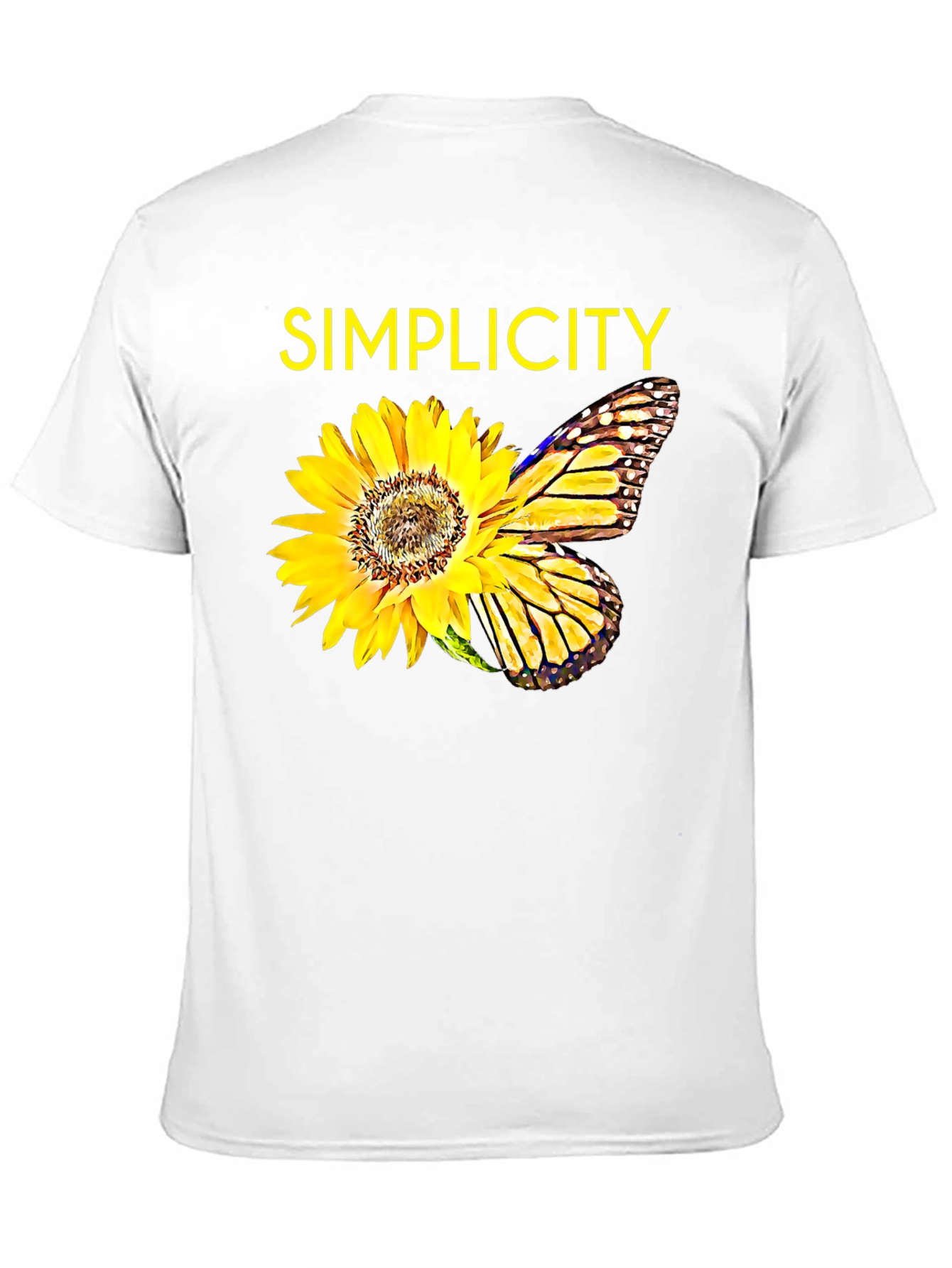 Simplicity Sunflower Butterfly Graphic Tee - Black - 11