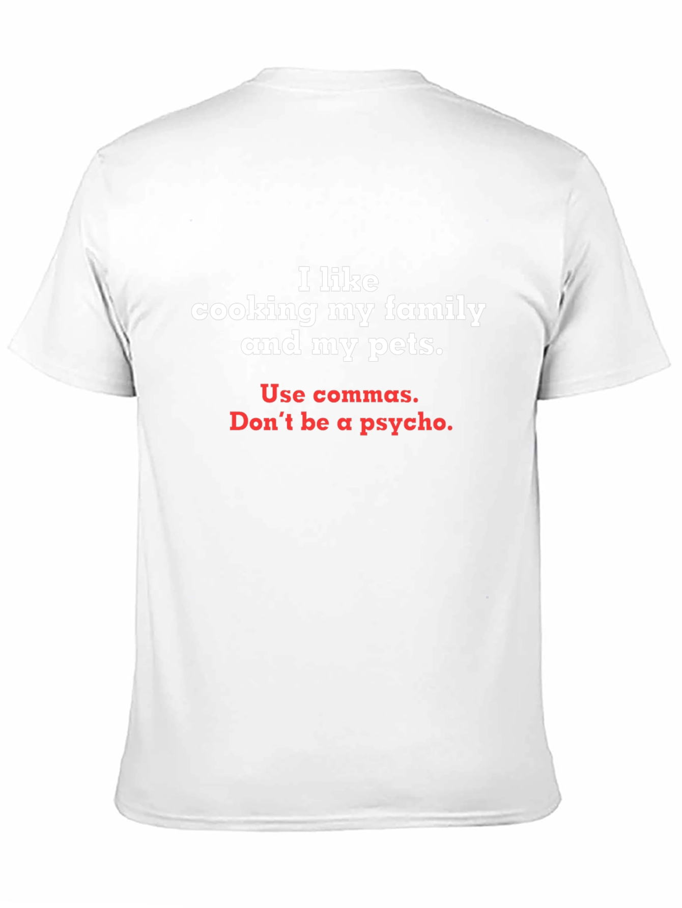 Black Funny Grammar T-Shirt - Cooking Family and Pets view 11
