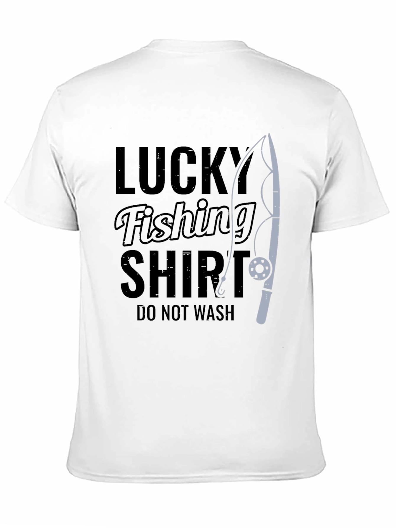 Black Lucky Fishing Shirt - Funny Graphic Tee view 11