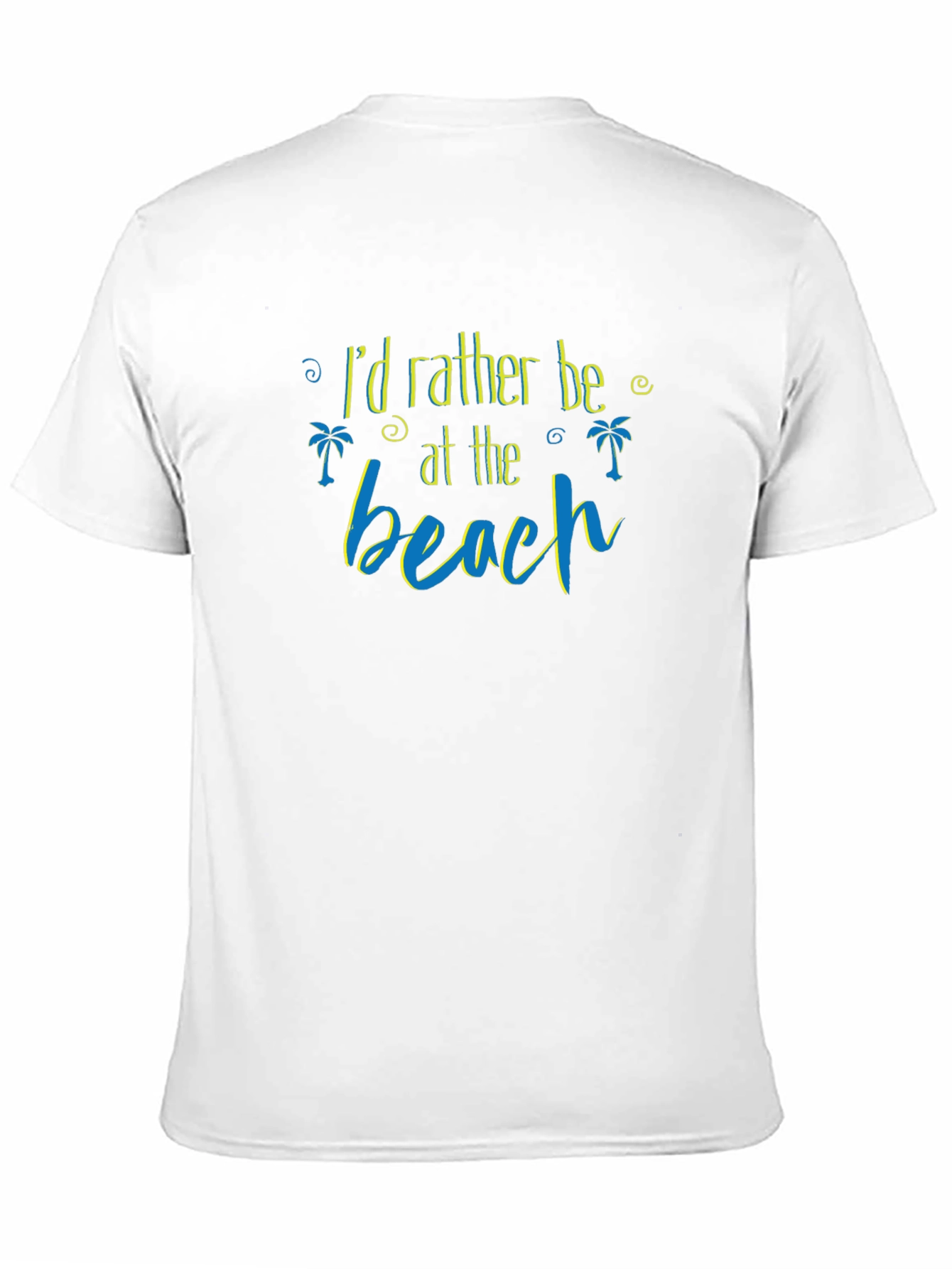 Black Beach Lover Tee: I'd Rather Be At The Beach T-Shirt view 11