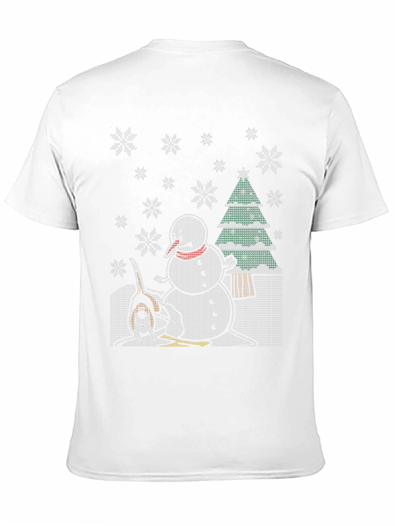 Black Funny Christmas T-Shirt Dog Snowman view 11