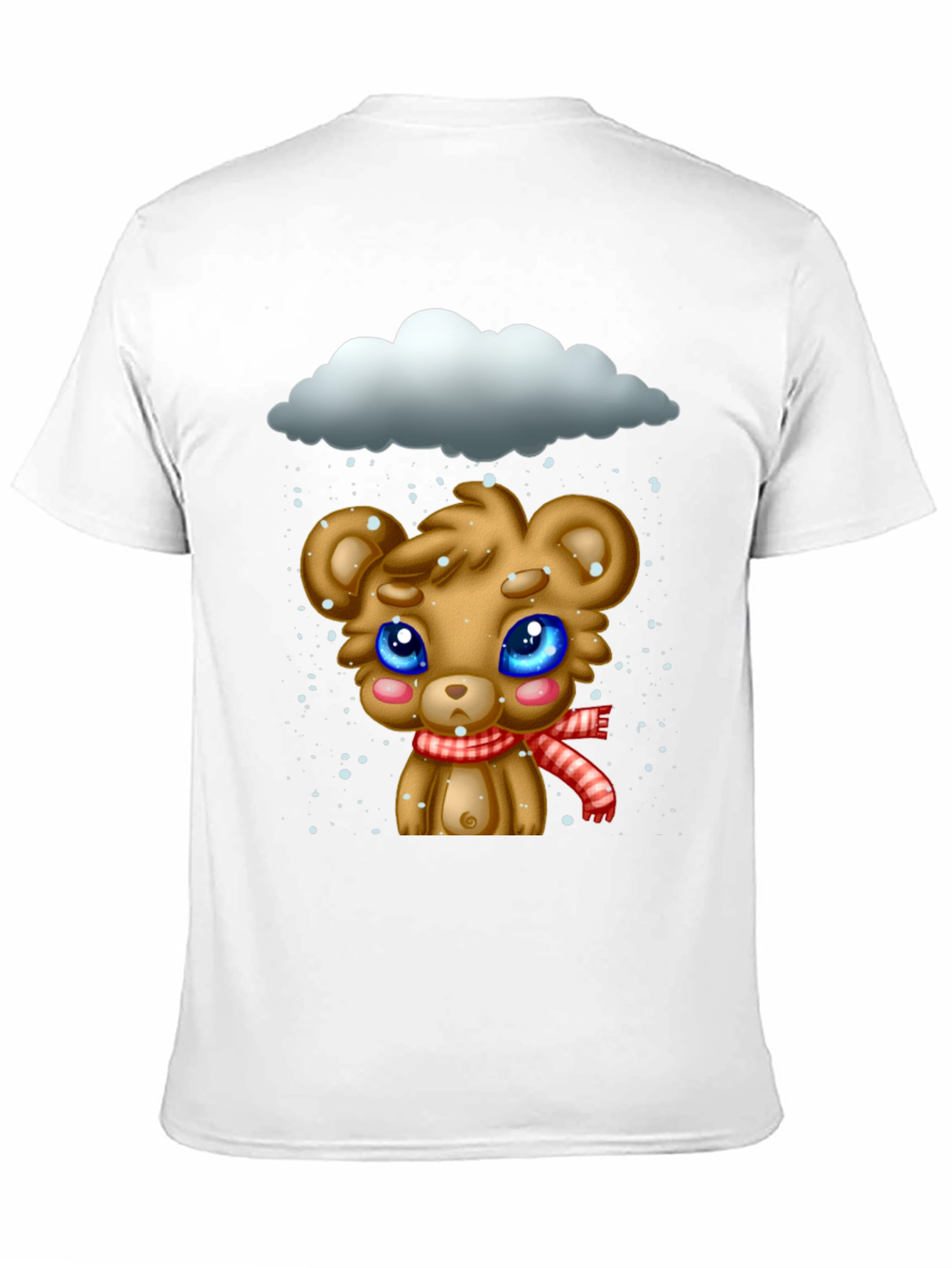 Black Cute Bear in Snow Graphic T-Shirt view 11