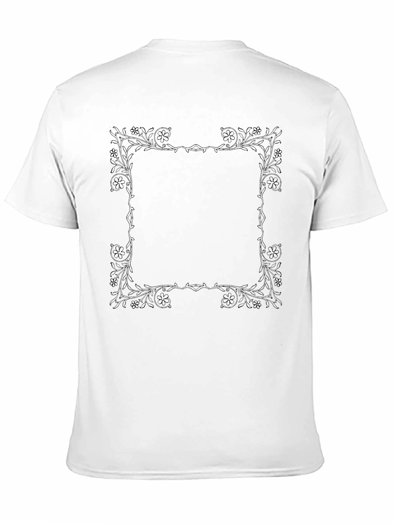 Black Elegant Black Floral Frame Tee view 11
