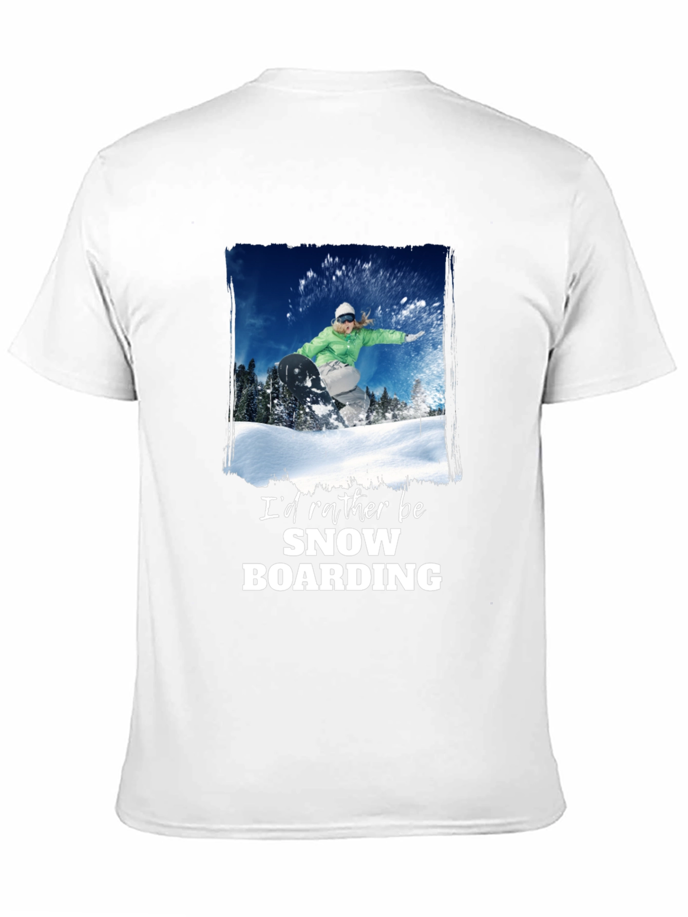 Black Snowboarding Graphic T-Shirt - Black view 11