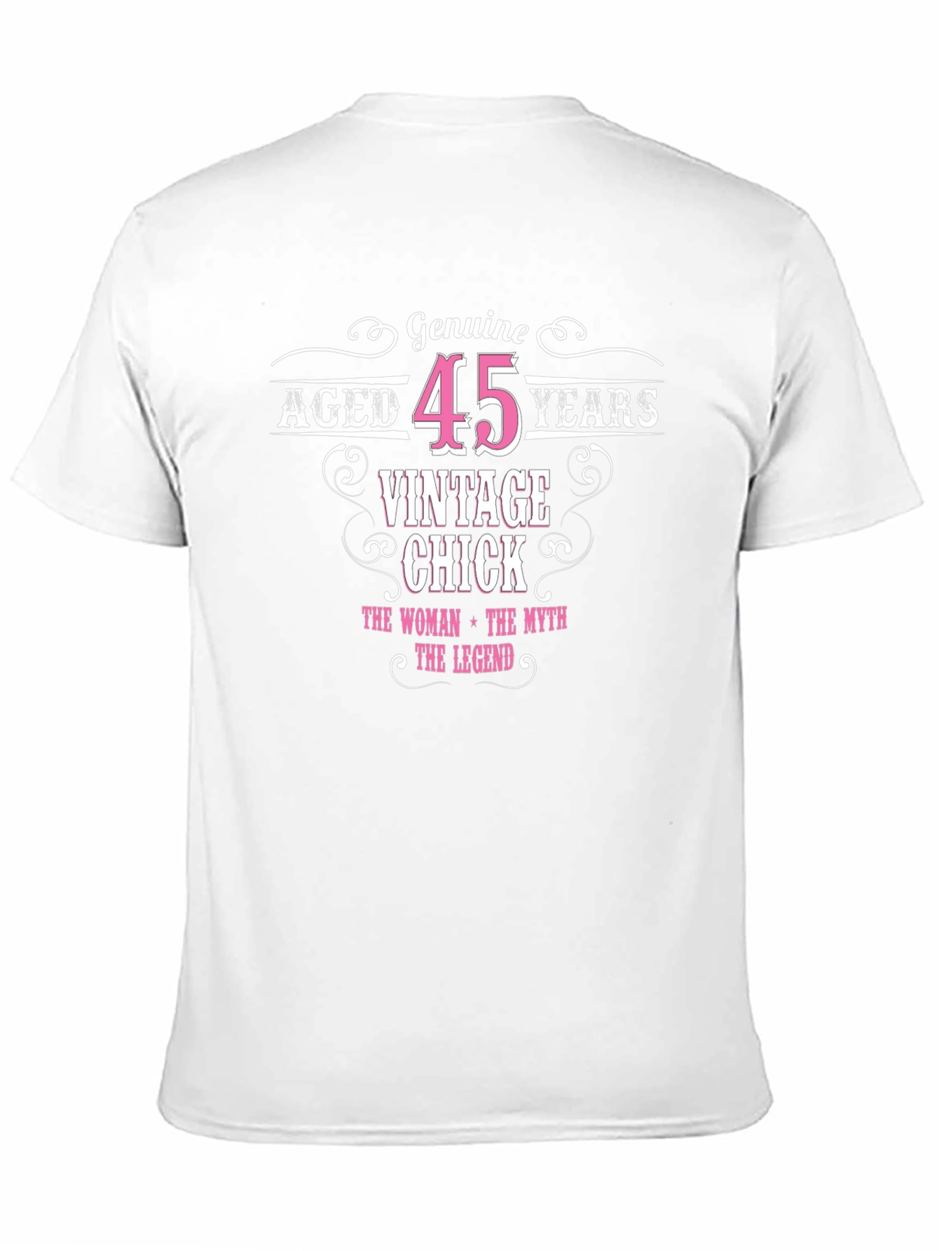Black Vintage Chick 45th Birthday T-Shirt view 11