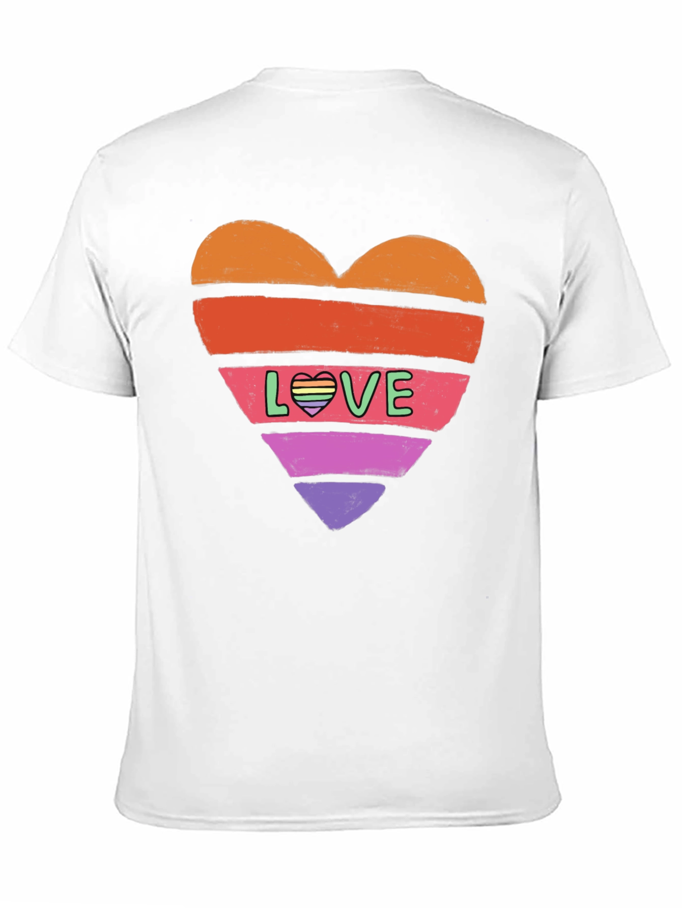 Black Rainbow Heart Love Graphic Tee view 11