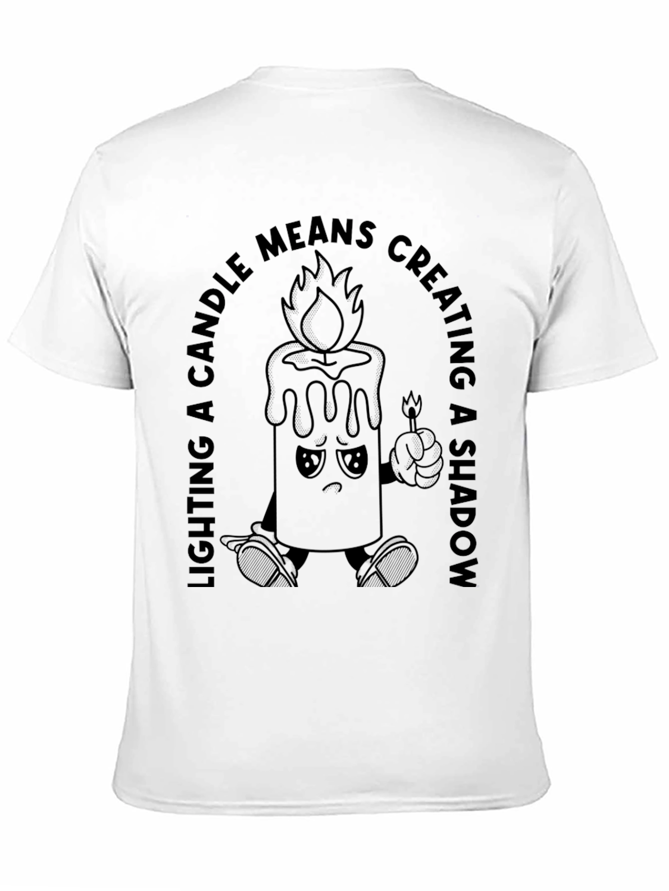 Black Lighting A Candle Graphic Tee - Black Cotton Blend view 11