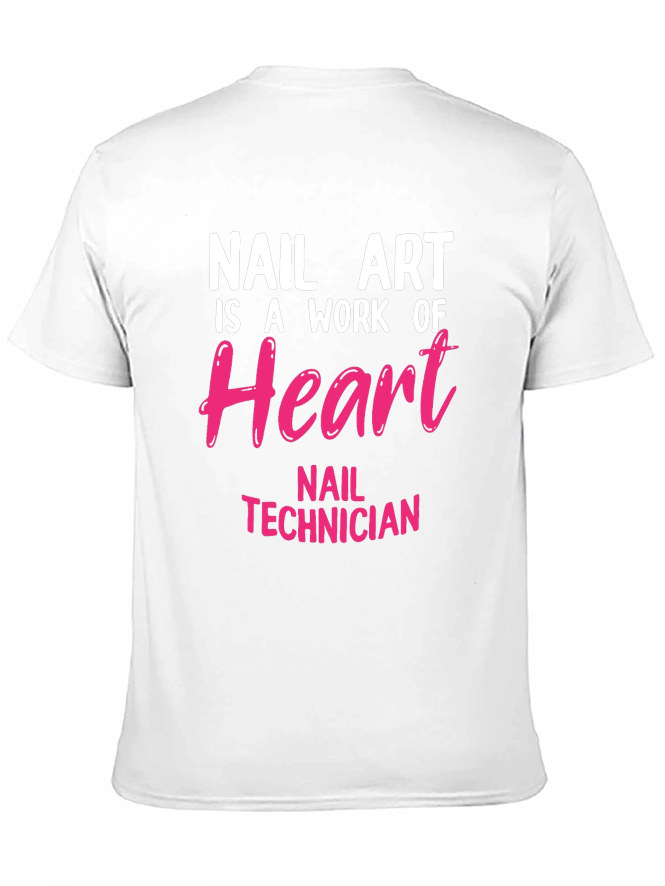 Black Nail Art Technician T-Shirt - Work of Heart Design view 11