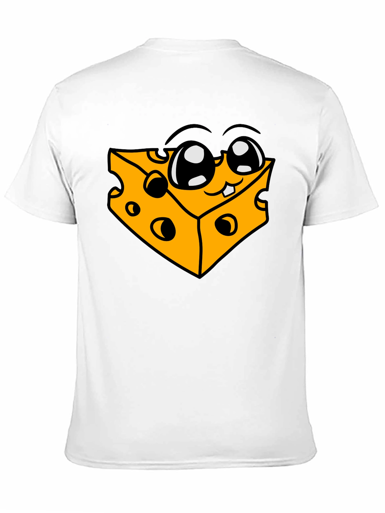 Black Funny Cheese Cartoon Graphic Black T-Shirt view 11