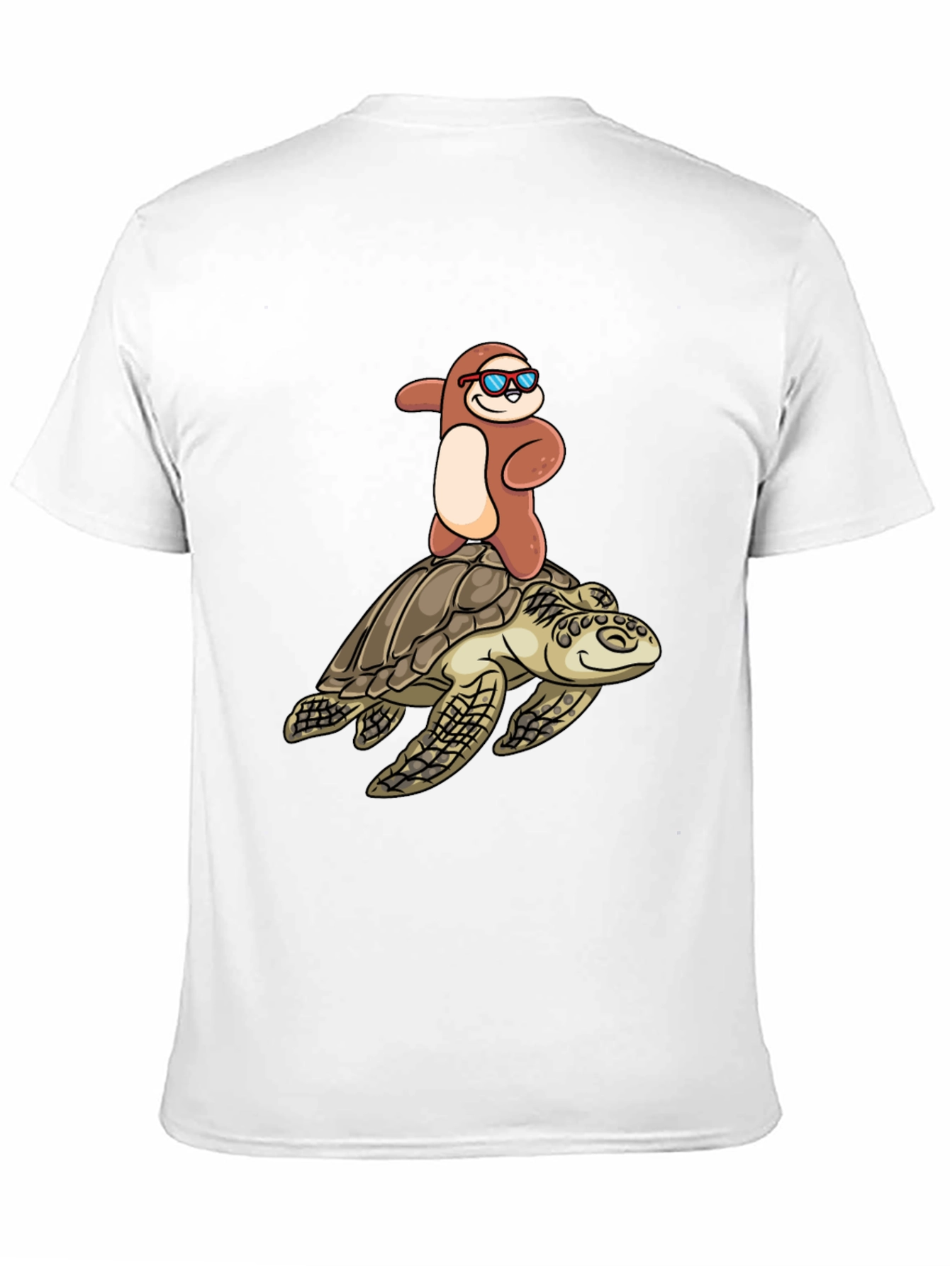 Black Sloth Riding Turtle T-Shirt - Funny & Unique Design view 11