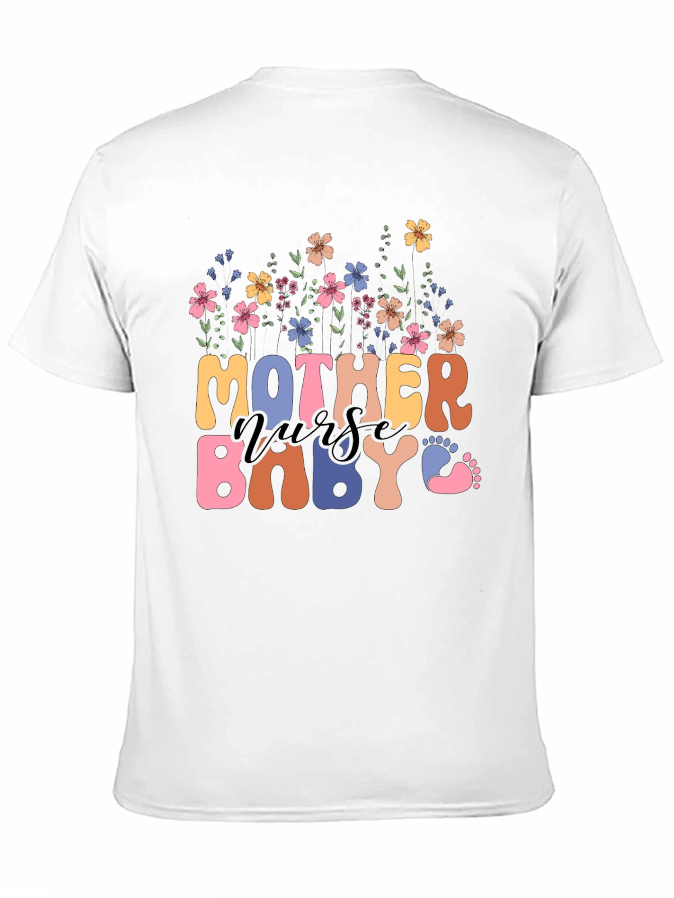 Black Mother Nurse Baby Floral Graphic Tee view 11