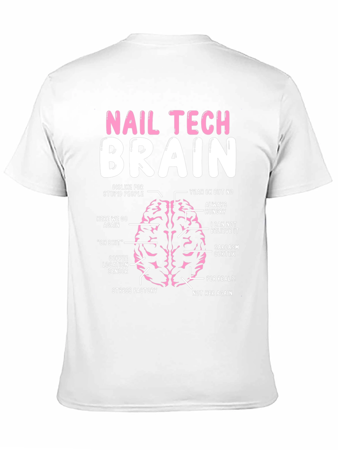 Black Nail Tech Brain T-Shirt Funny Manicure Artist Tee view 11