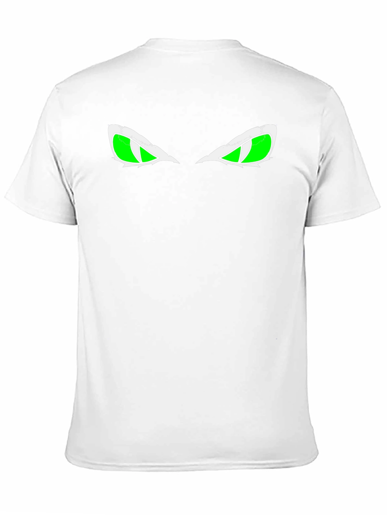 Black Men's Black T-shirt with Green Eyes Graphic view 11