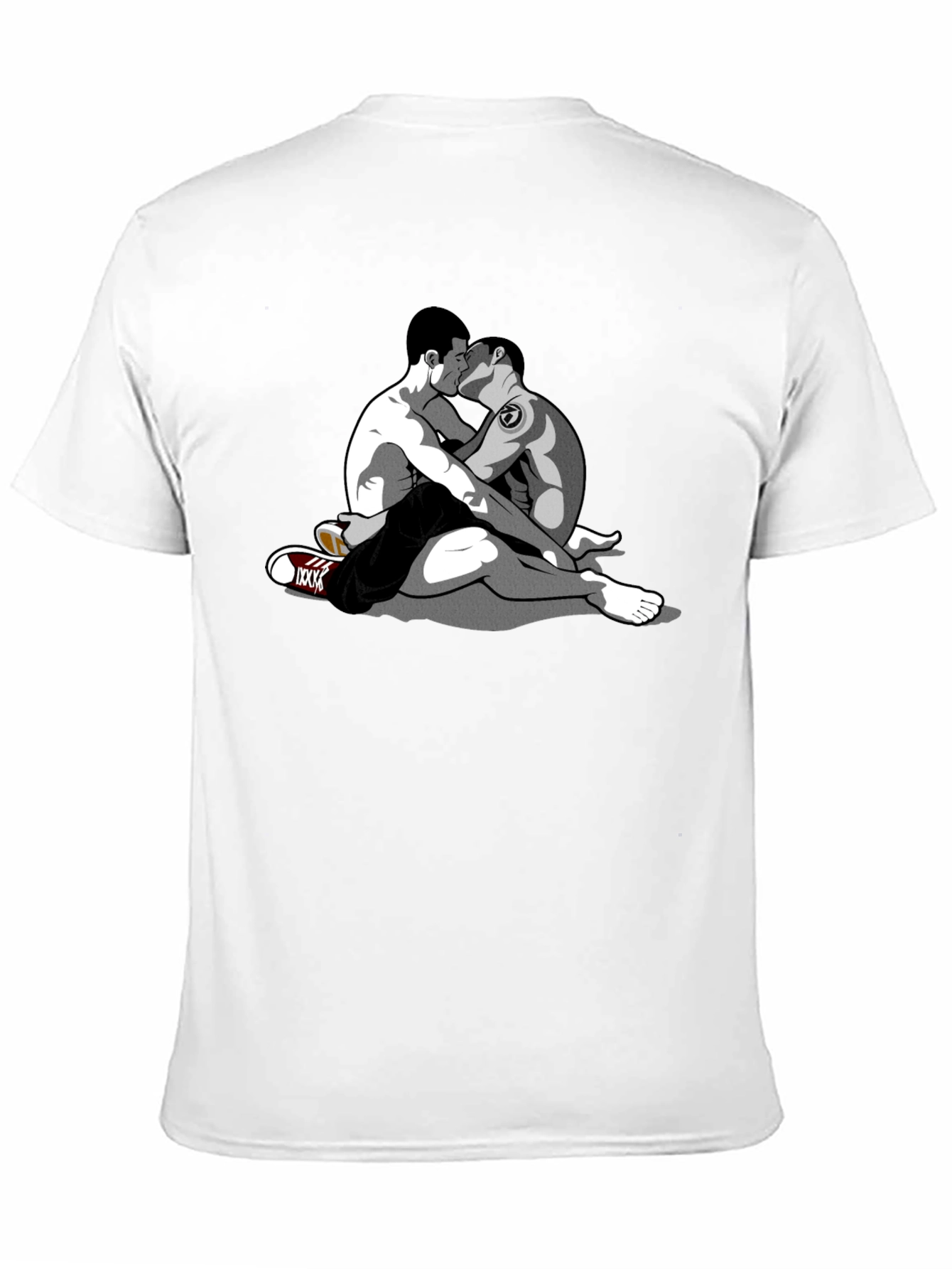Black Embrace Tee - Graphic Gay Kiss Design view 11