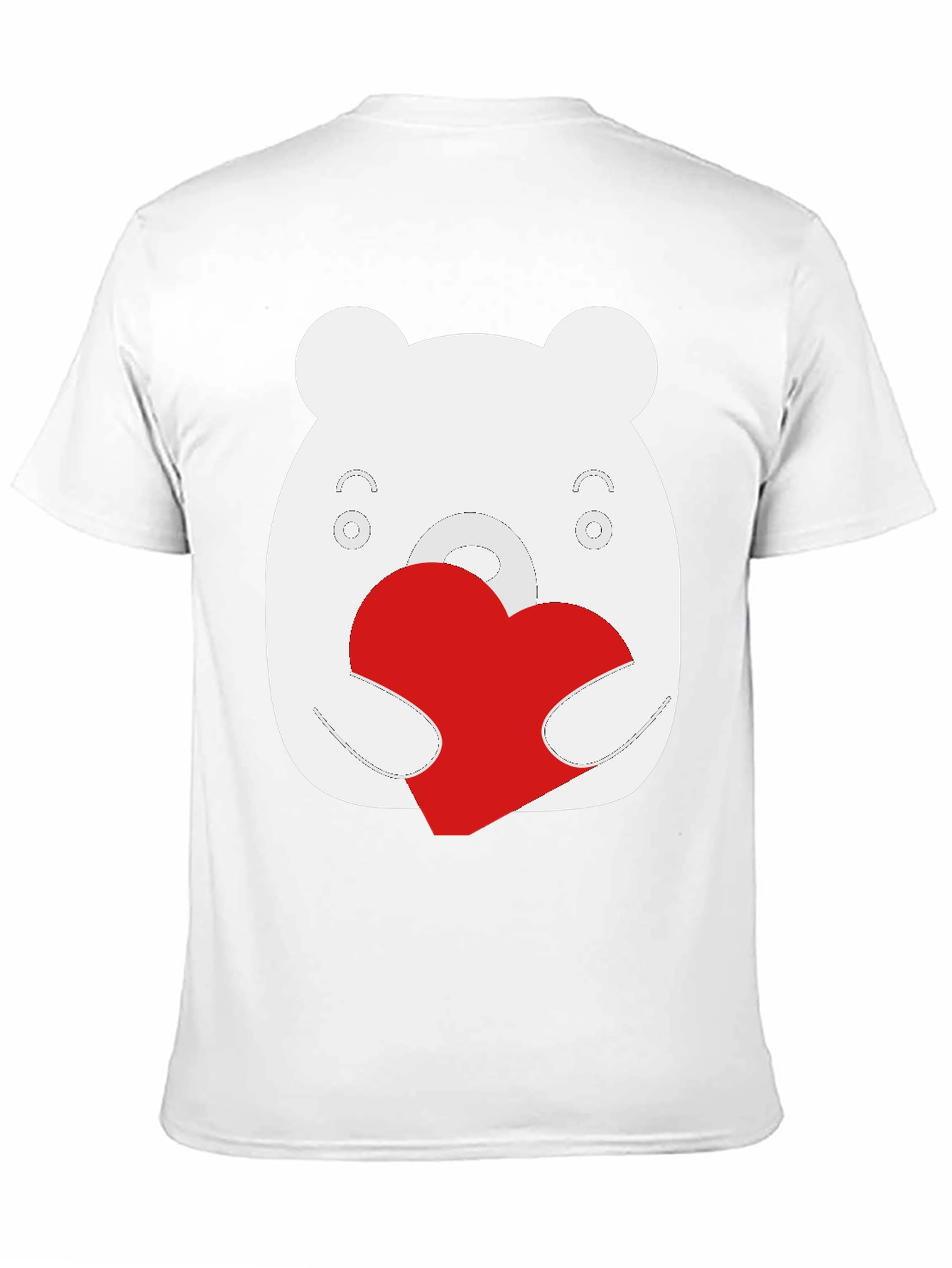 Black Cute Bear Heart Graphic Black T-Shirt view 11