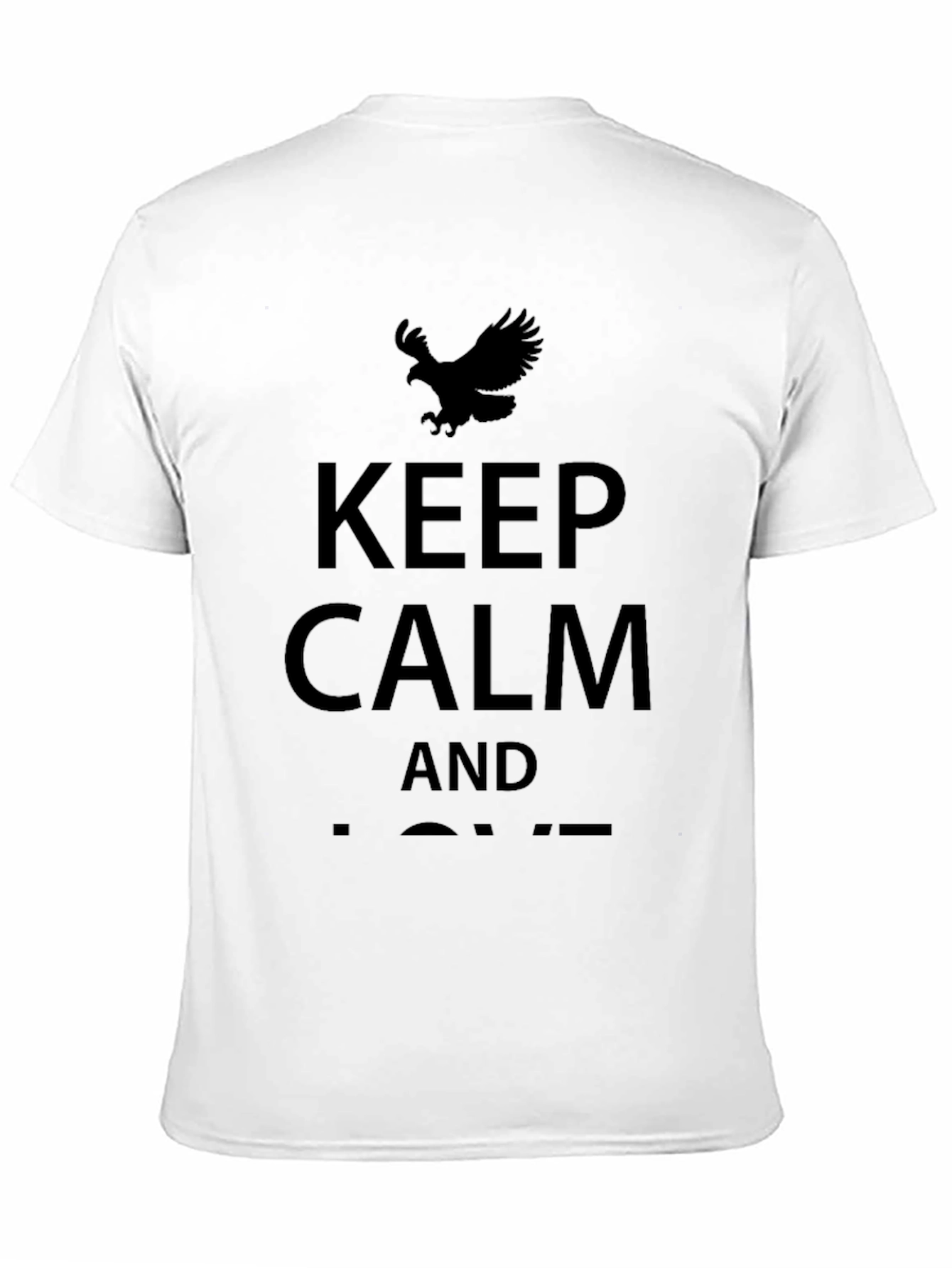 Keep Calm Eagle Graphic T-Shirt - Black - 11