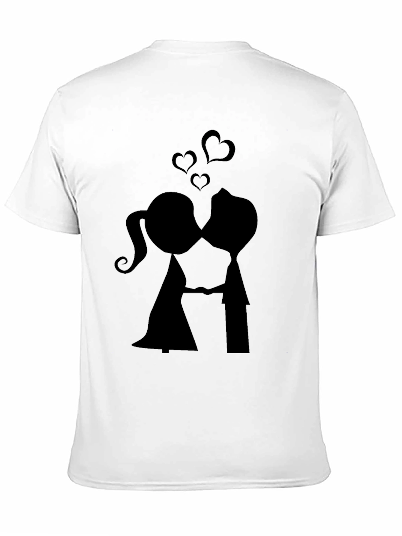 Black Kissing Couple Black Graphic Tee - Romantic Design view 11