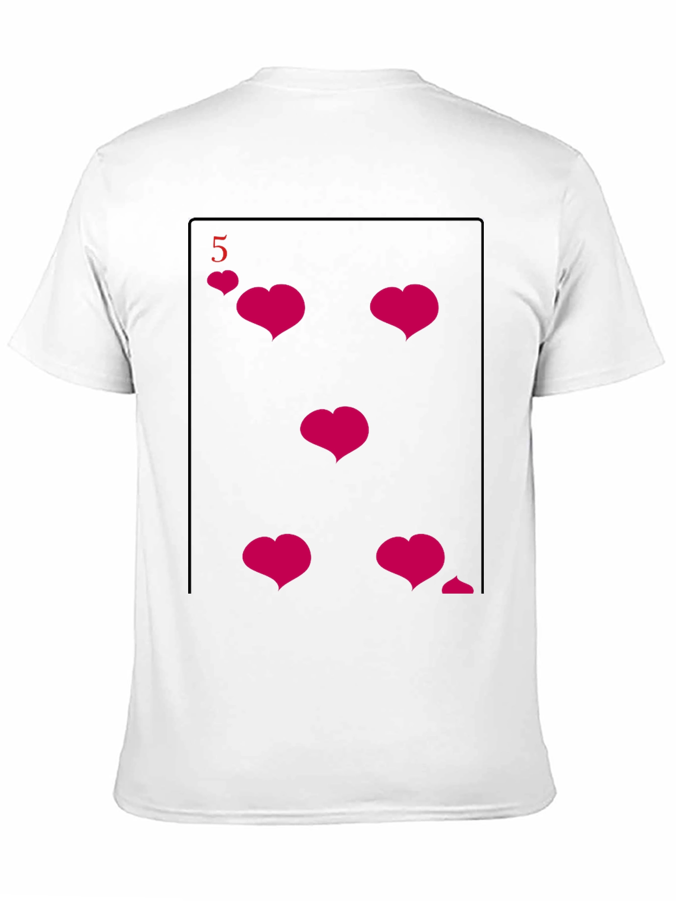 Black Five of Hearts Graphic Tee - Fun & Unique Design view 11