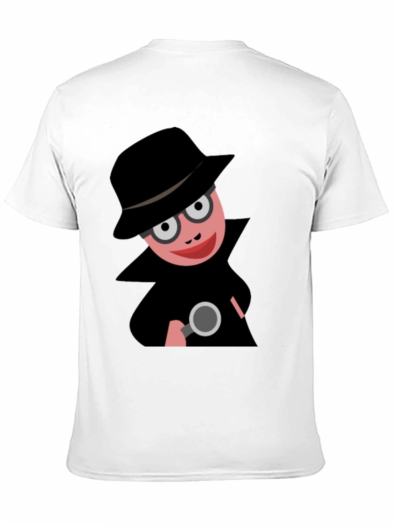 Black Cartoon Detective T-Shirt: Funny Spy Design view 11