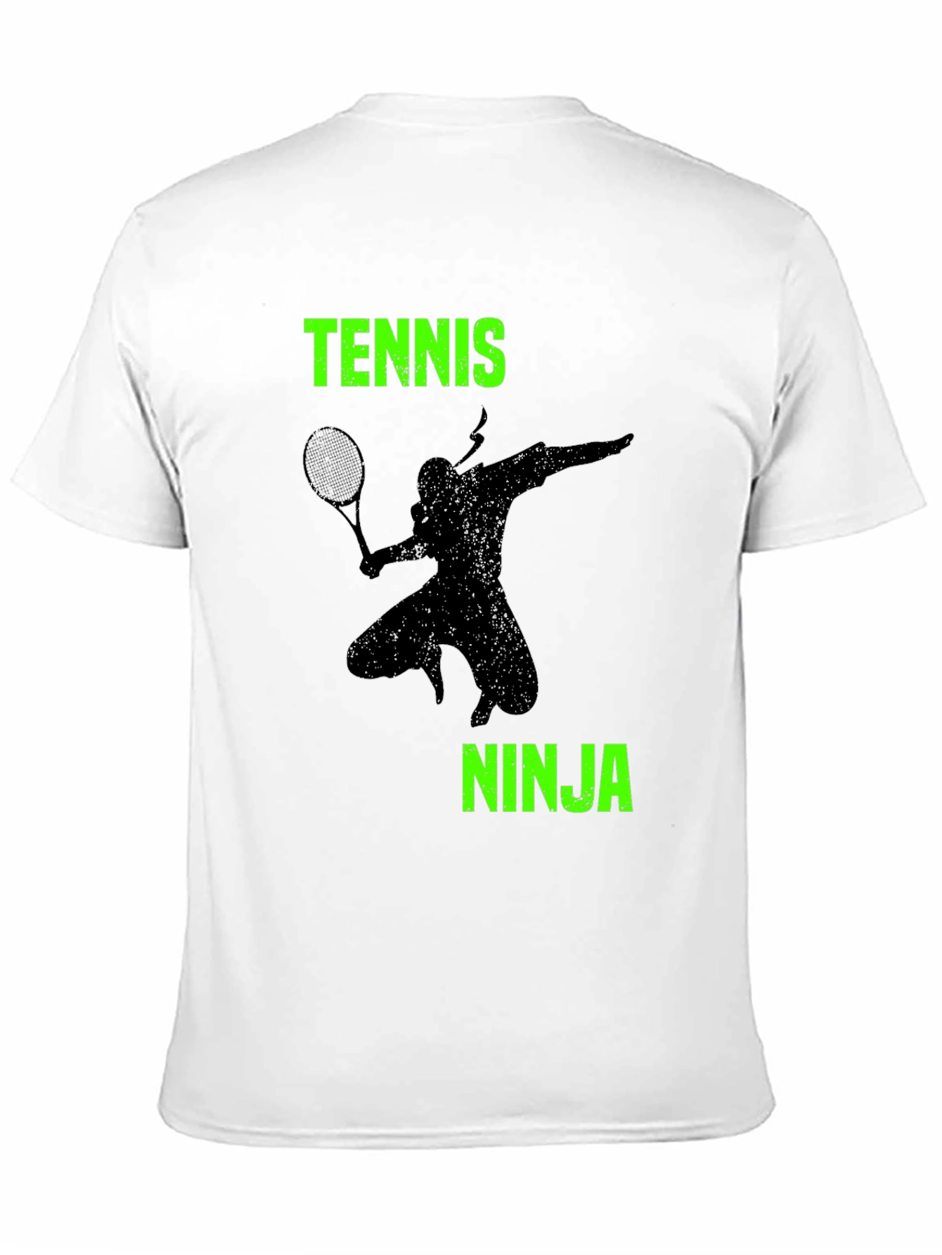 Black Tennis Ninja T-Shirt: Stealth Ace Style view 11